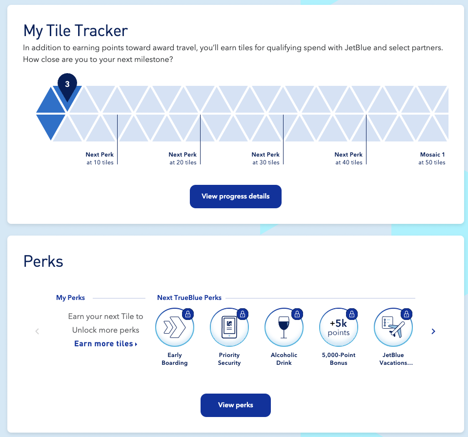 JetBlue Mosaic status tracker JetBlue Mosaic status tracker