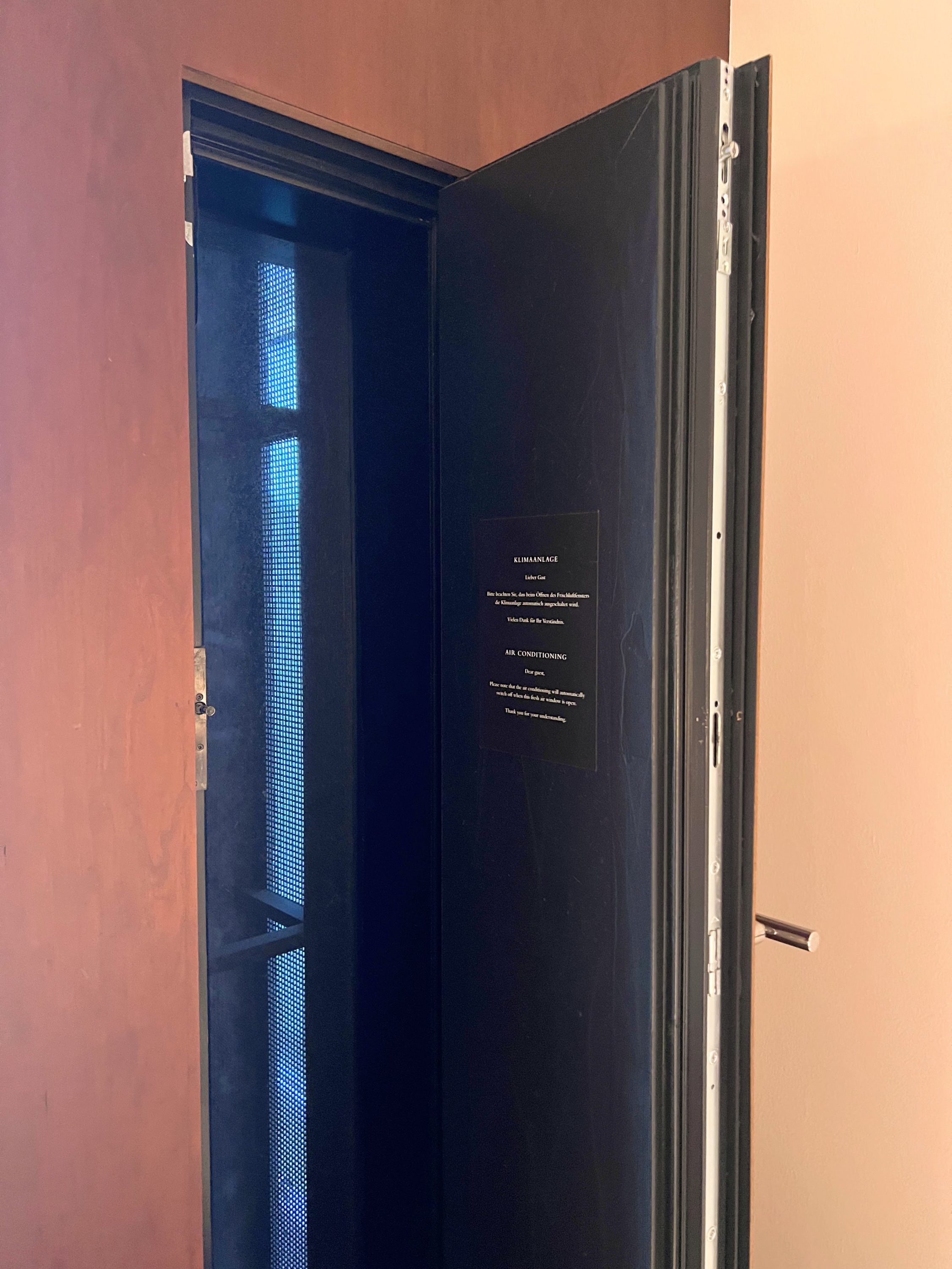 Open air door in the Park Hyatt Zurich King room