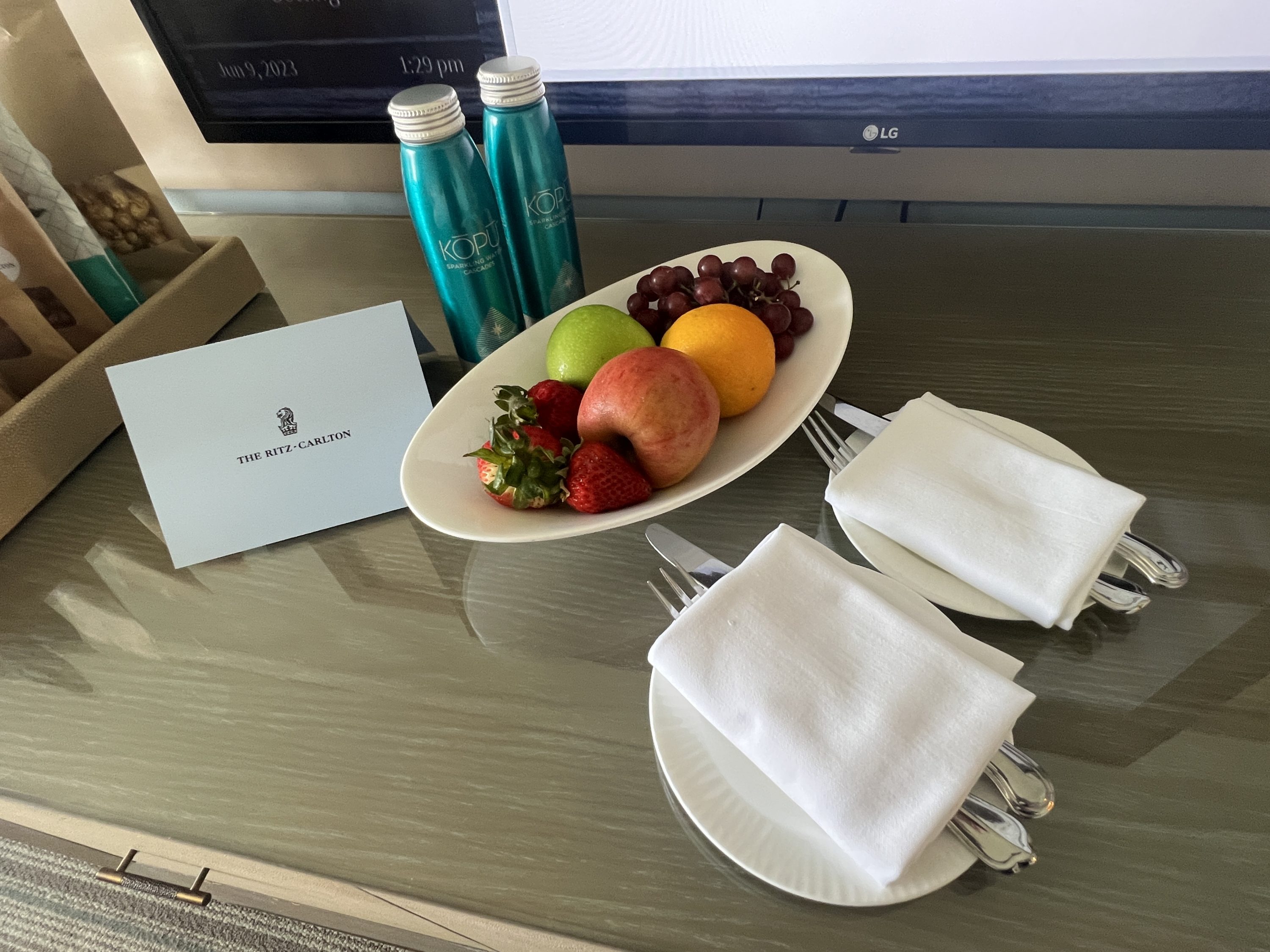 Ritz-Carlton Key Biscayne welcome amenity