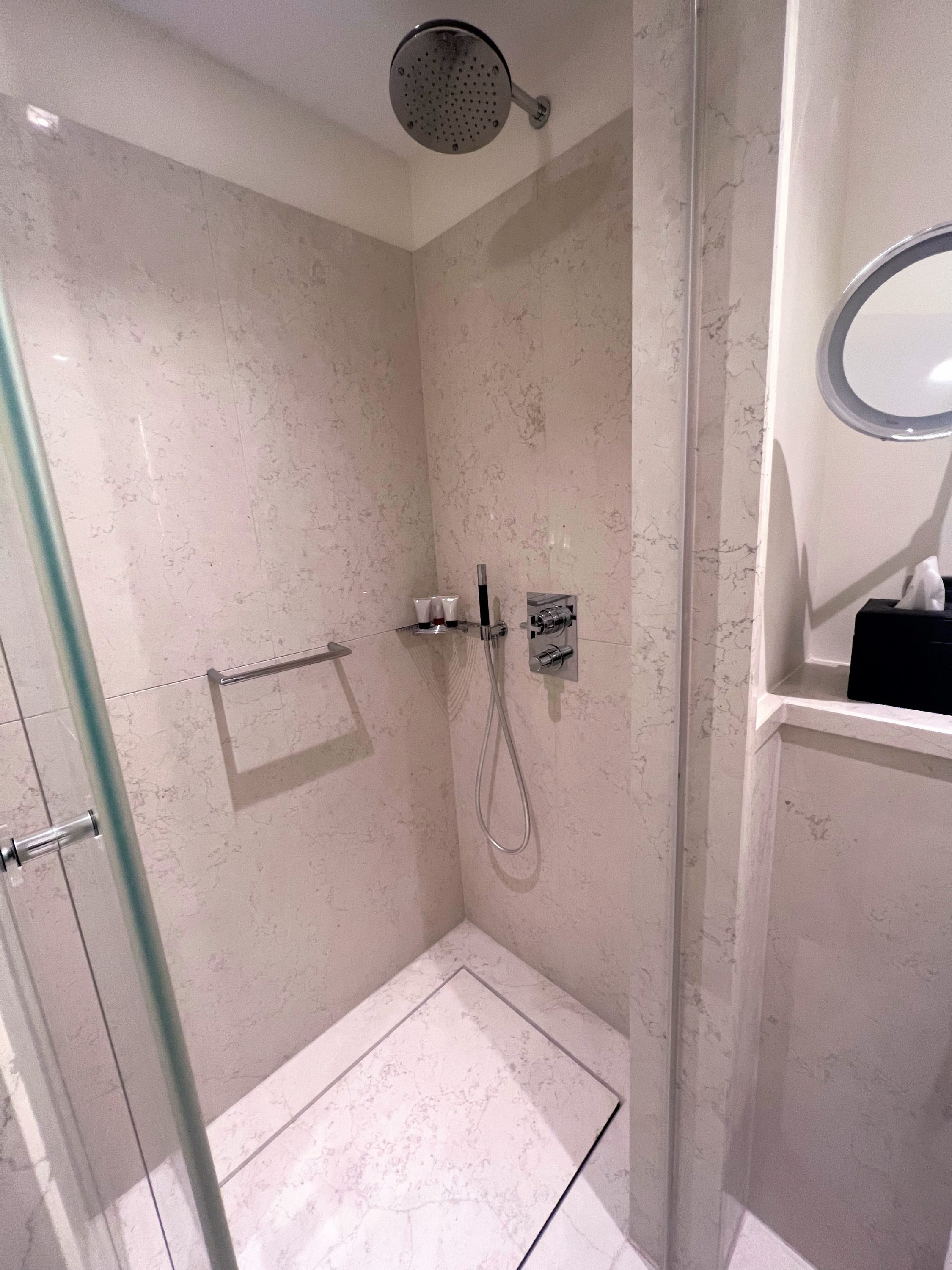 Shower at The Charles Hotel Munich Deluxe Park View Room Shower at The Charles Hotel Munich Deluxe Park View Room