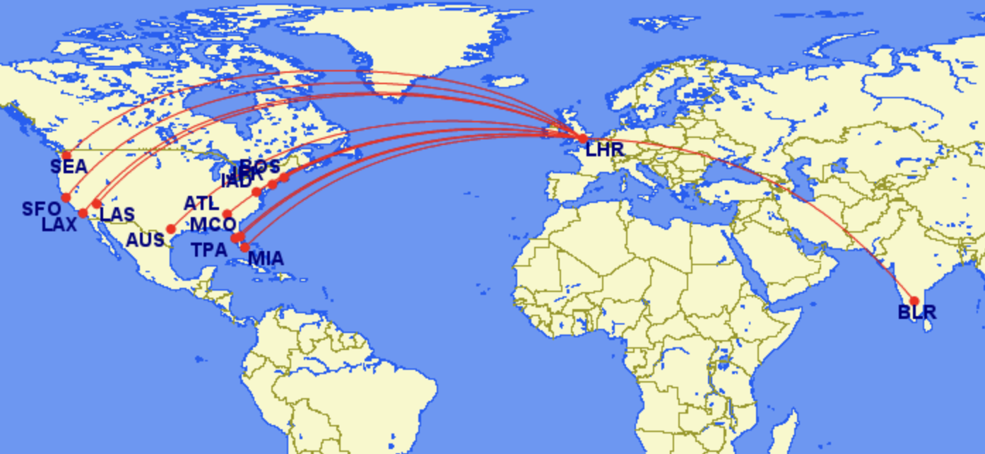 US to Bengaluru via London Heathrow with Virgin US to Bengaluru via London Heathrow with Virgin