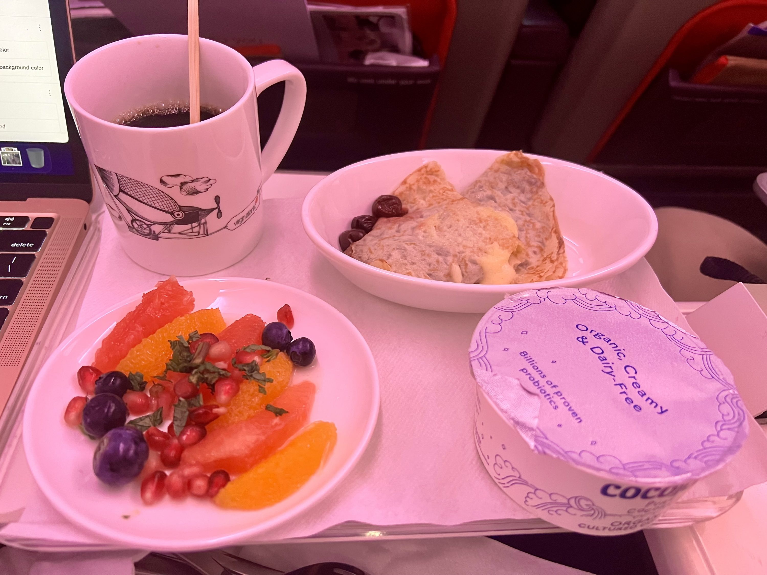 Virgin Atlantic Premium Economy Breakfast Virgin Atlantic Premium Economy Breakfast