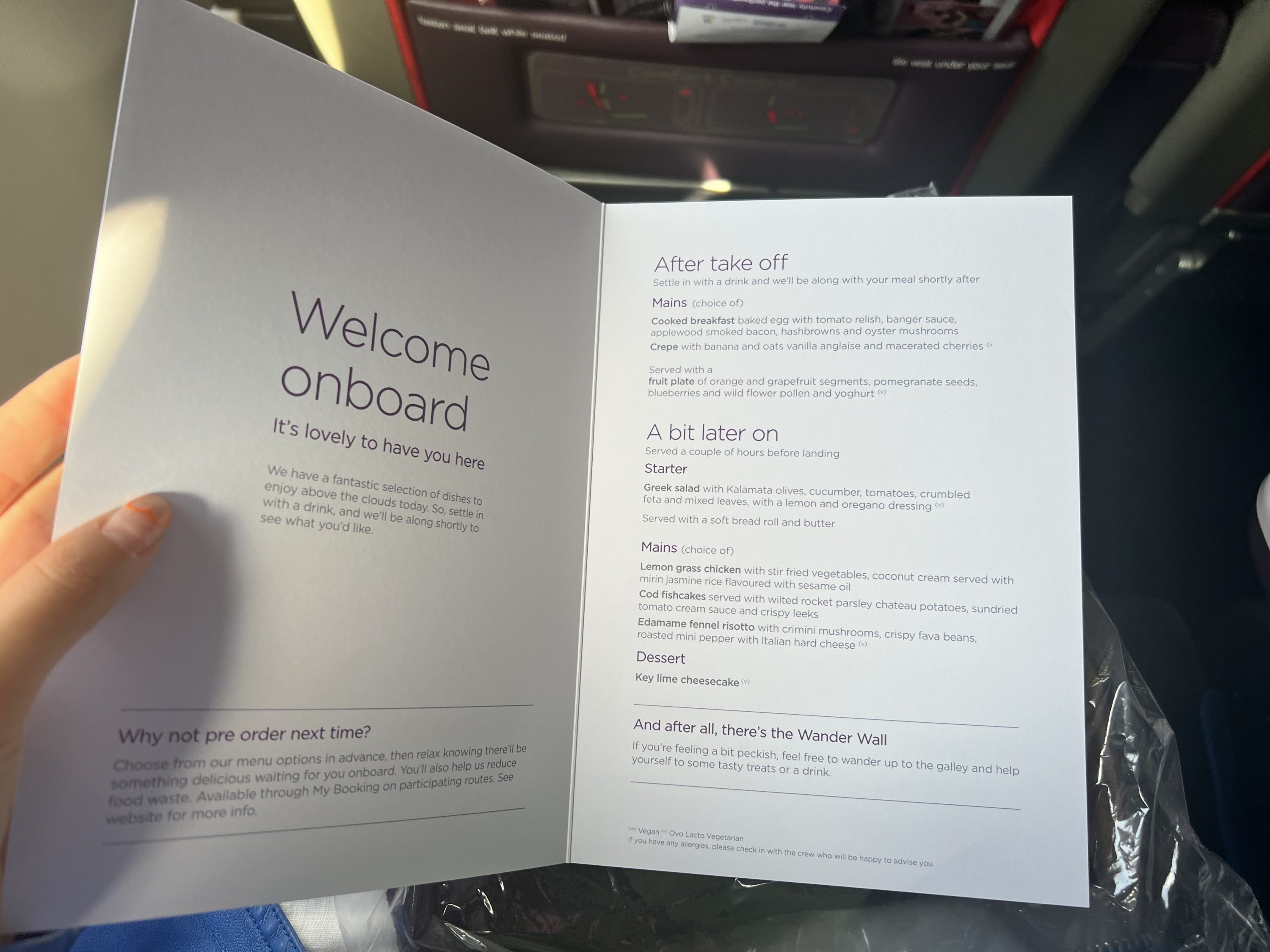Virgin Atlantic Premium Economy Menu Virgin Atlantic Premium Economy Menu