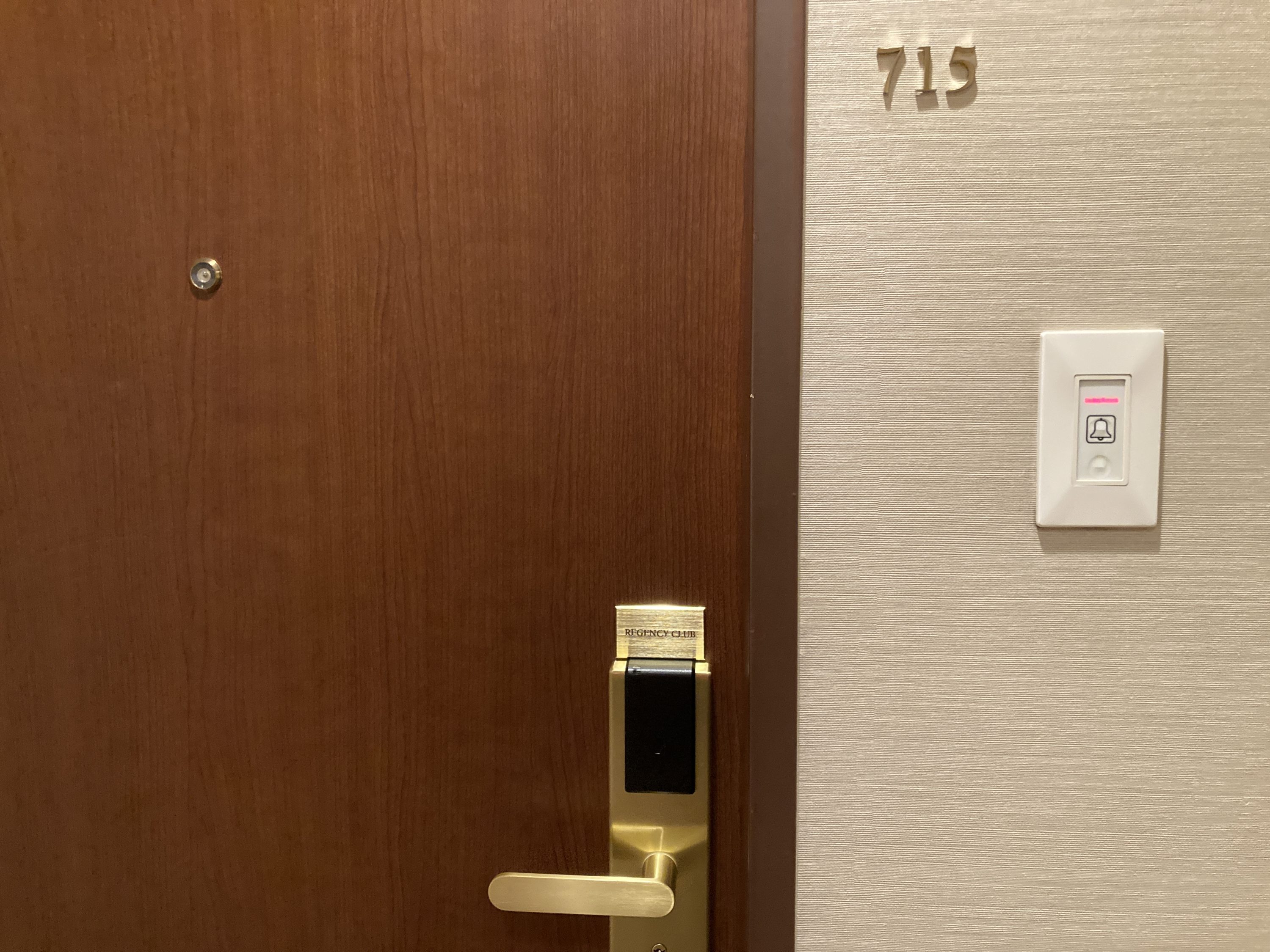 Hyatt Regency Tokyo bedroom door close up