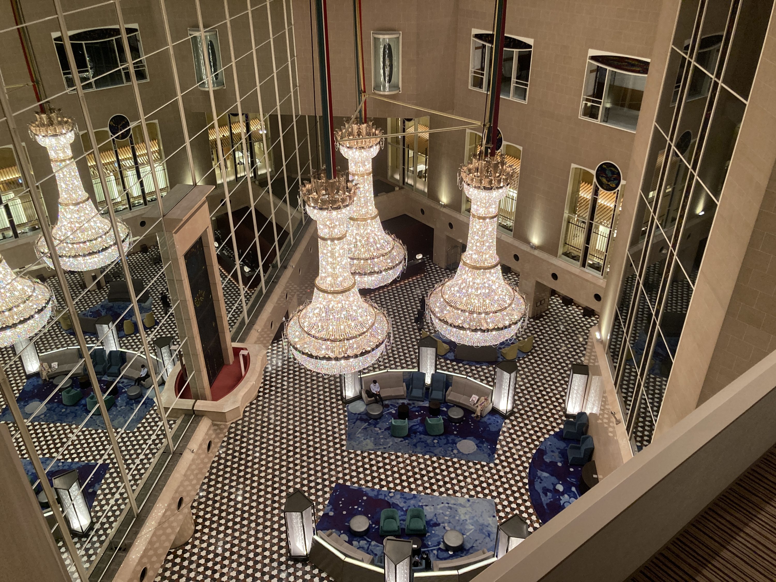 Hyatt Regency Tokyo looking down into lobby