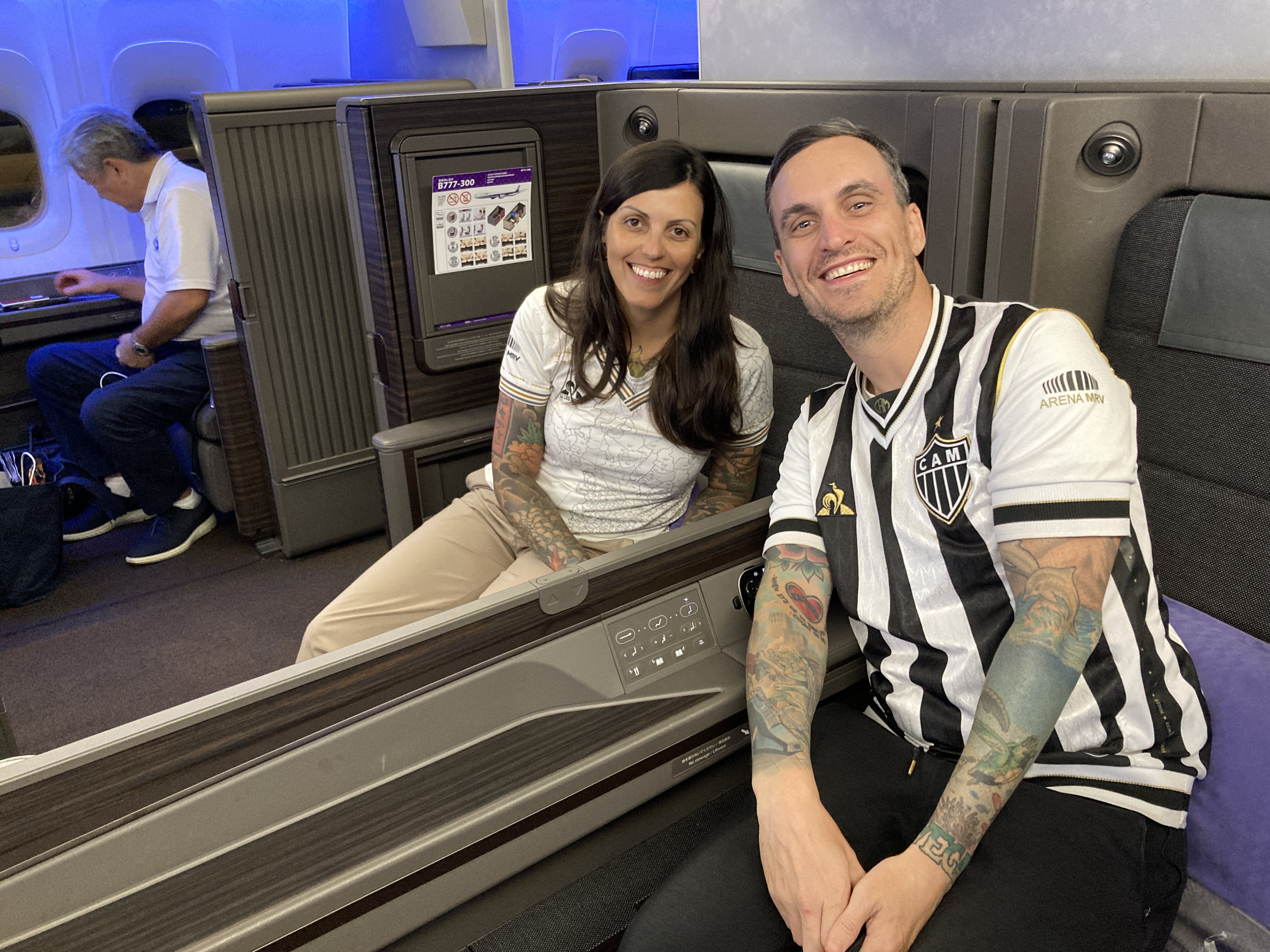 ANA new first class suites HND SFO Boeing 777 Ryan and wife Carolina