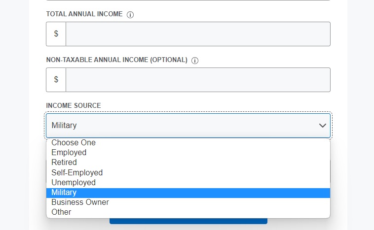 Amex Military Card Application
