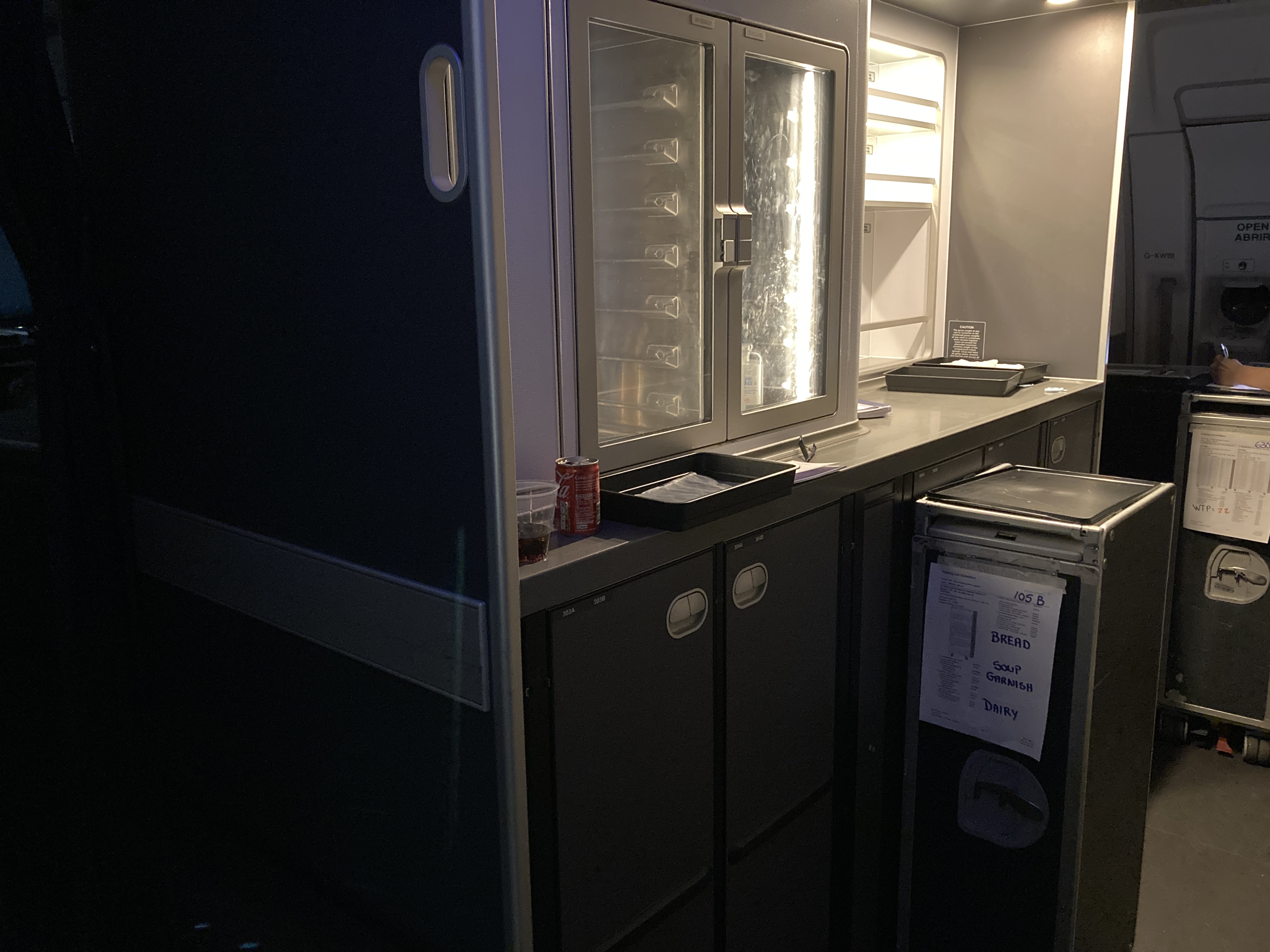 British Airways A350 1000 Club Suites review LAS LHR galley between cabins