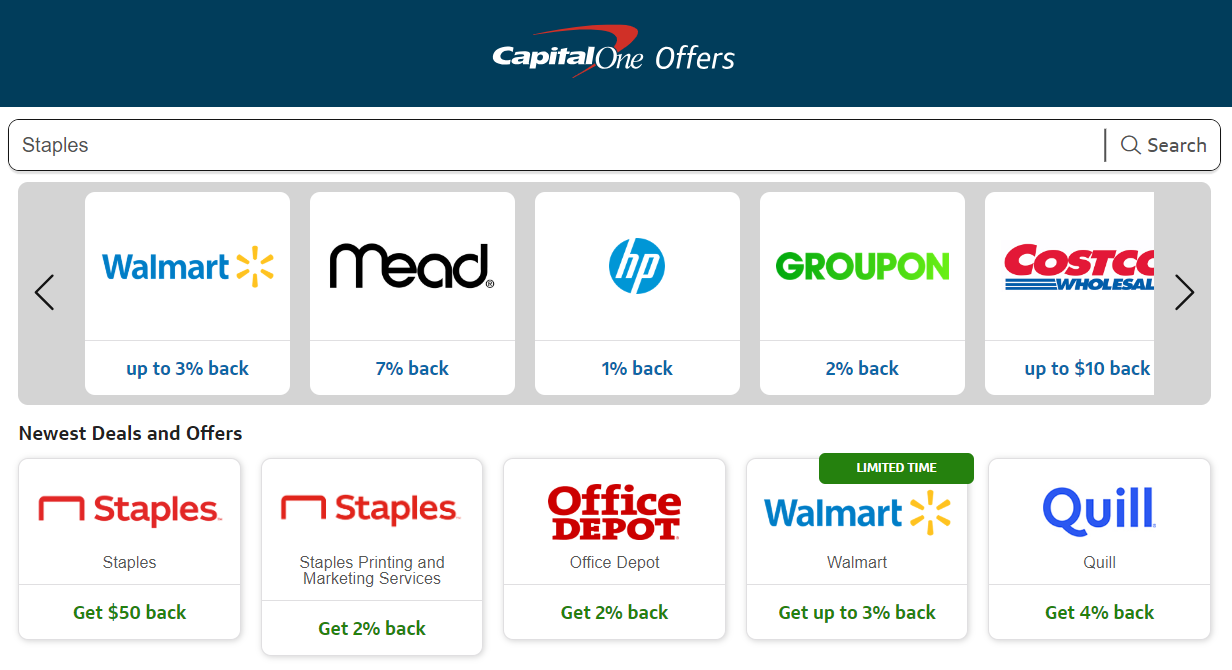 Capital One Offers Staples Search Capital One Offers Staples Search