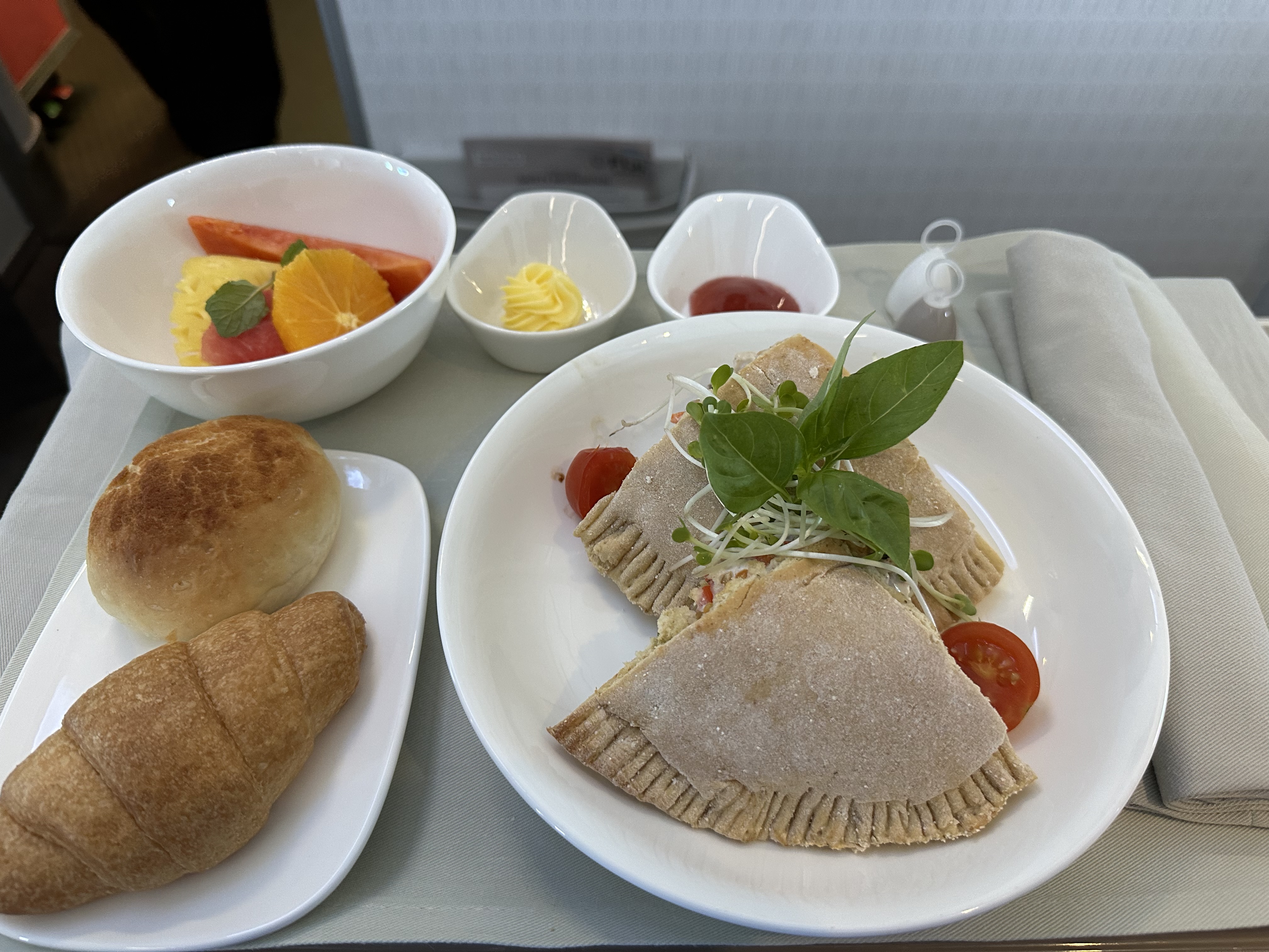 FIji Airways NAN MEL Business Class Brunch FIji Airways NAN MEL Business Class Brunch