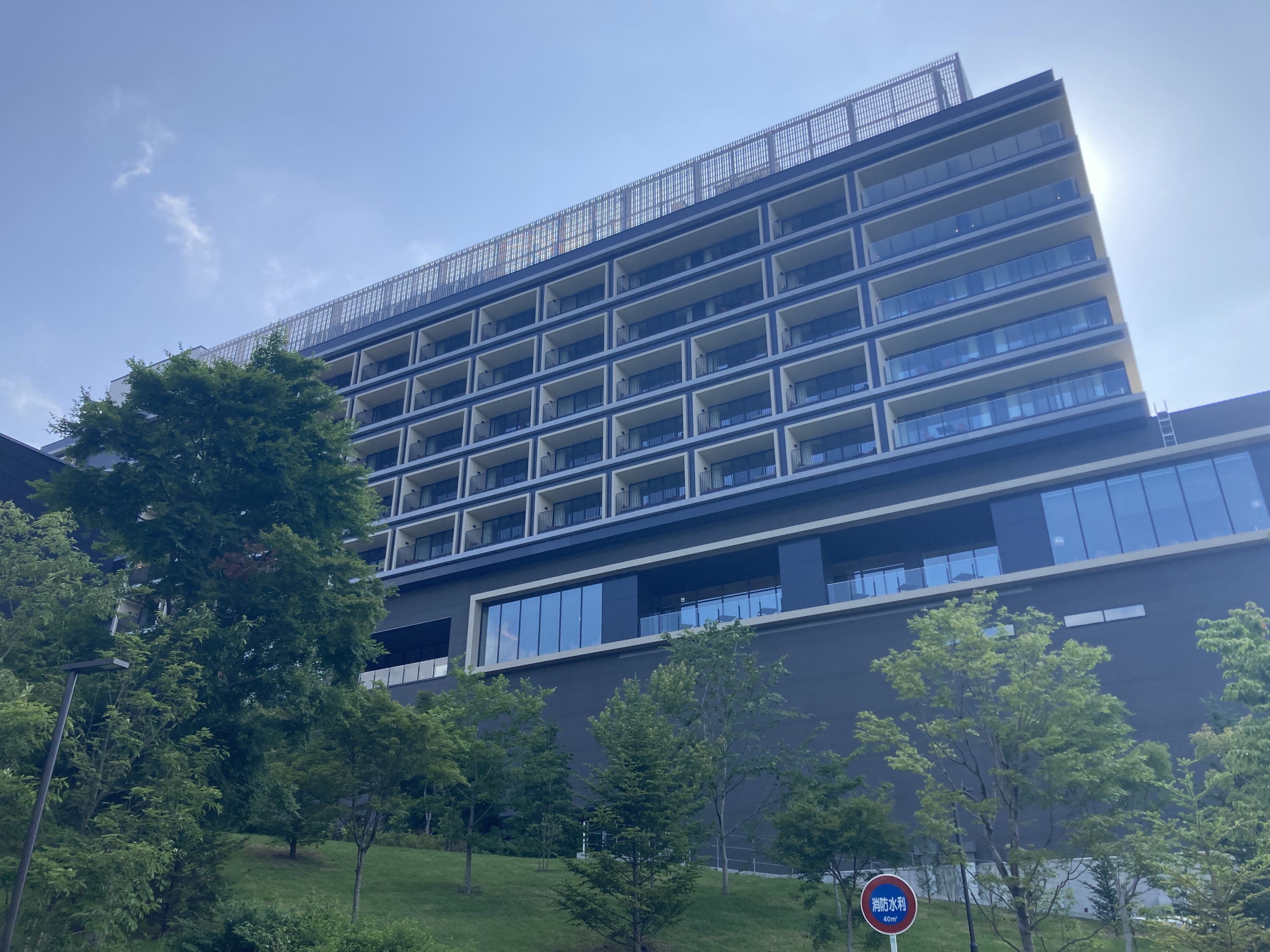Fuji Speedway Hotel looking up at tower