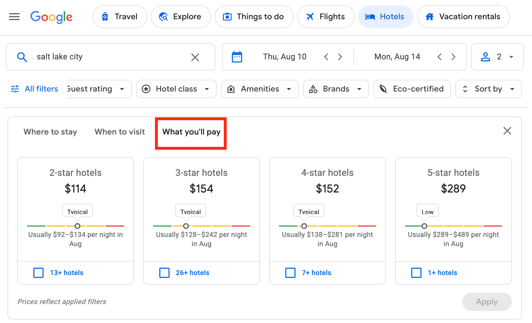 Google Hotels What youll pay Google Hotels What youll pay