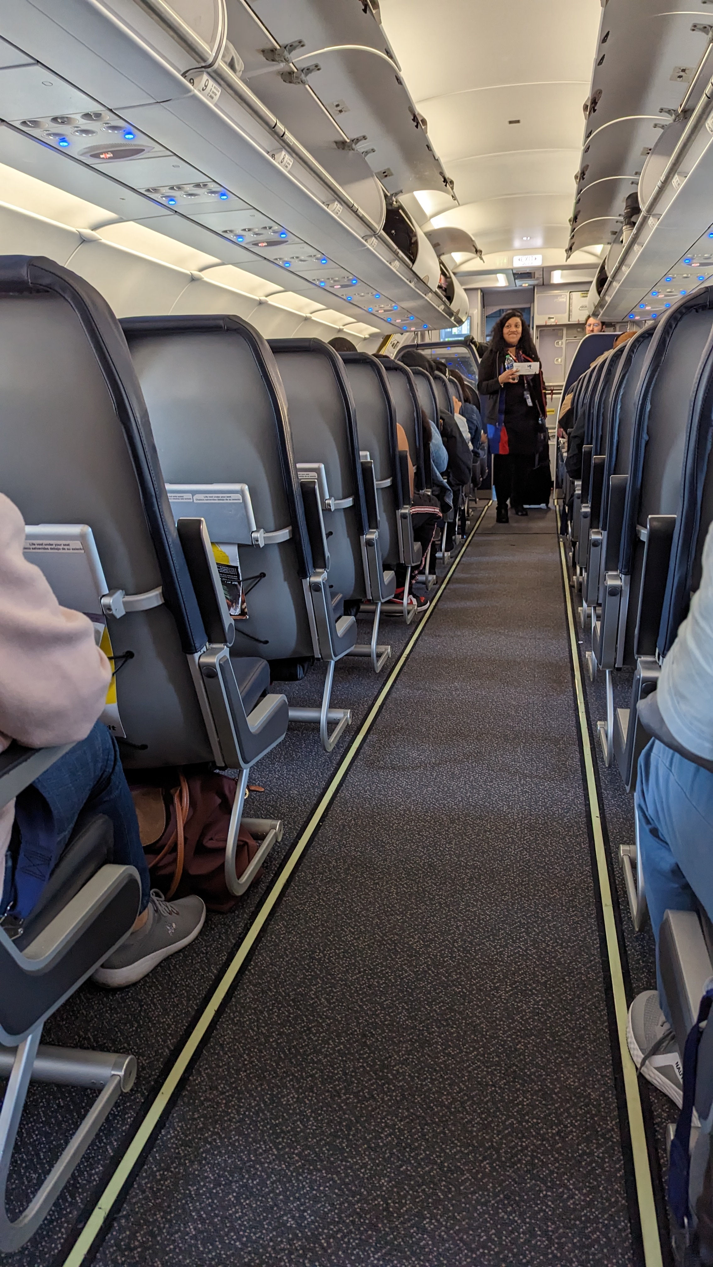 Harry Reid International Airport LAS Las Vegas boarding Spirit Airlines aisle Harry Reid International Airport LAS Las Vegas boarding Spirit Airlines aisle