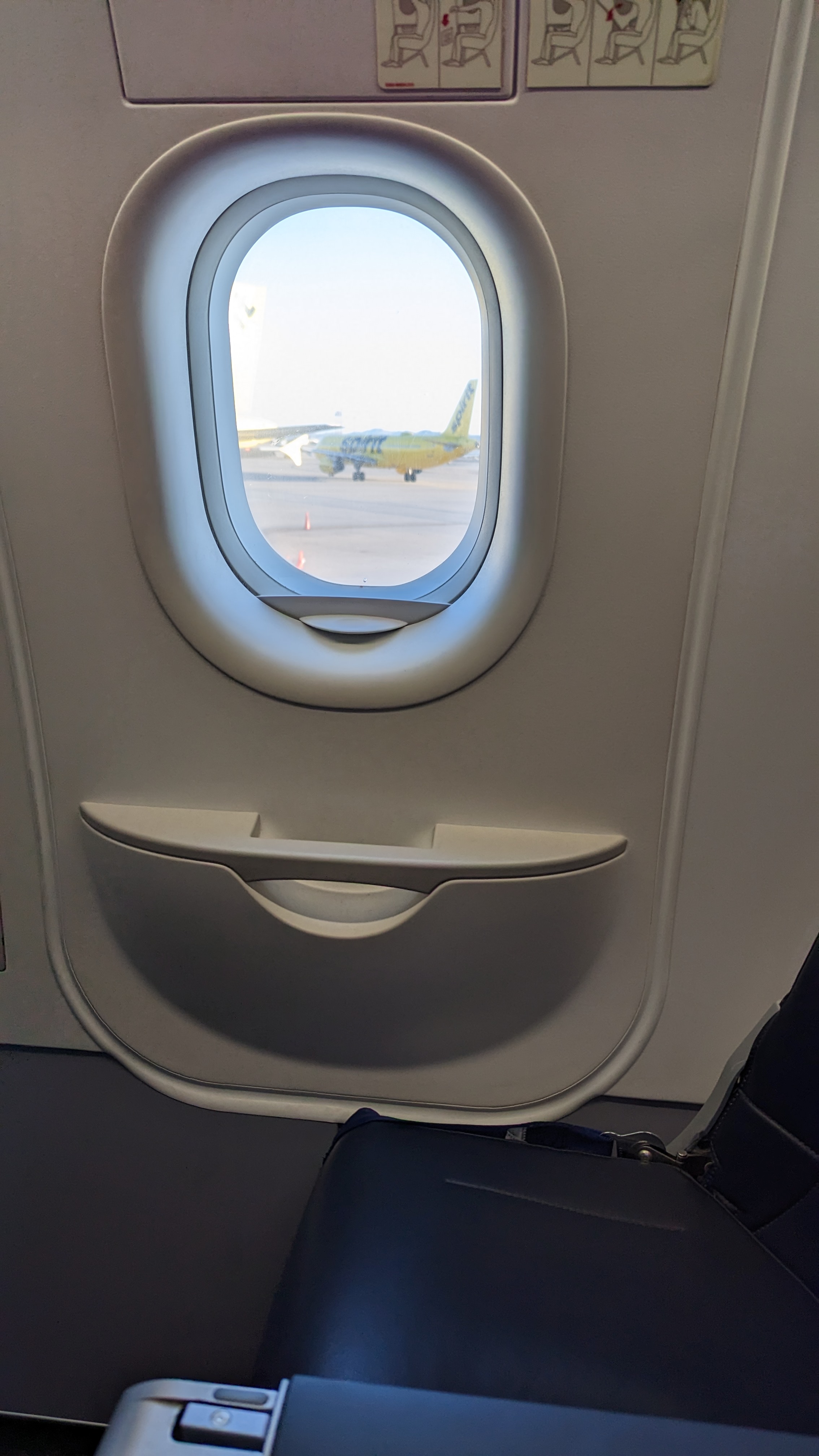 Harry Reid International Airport LAS Las Vegas boarding Spirit Airlines window view Harry Reid International Airport LAS Las Vegas boarding Spirit Airlines window view