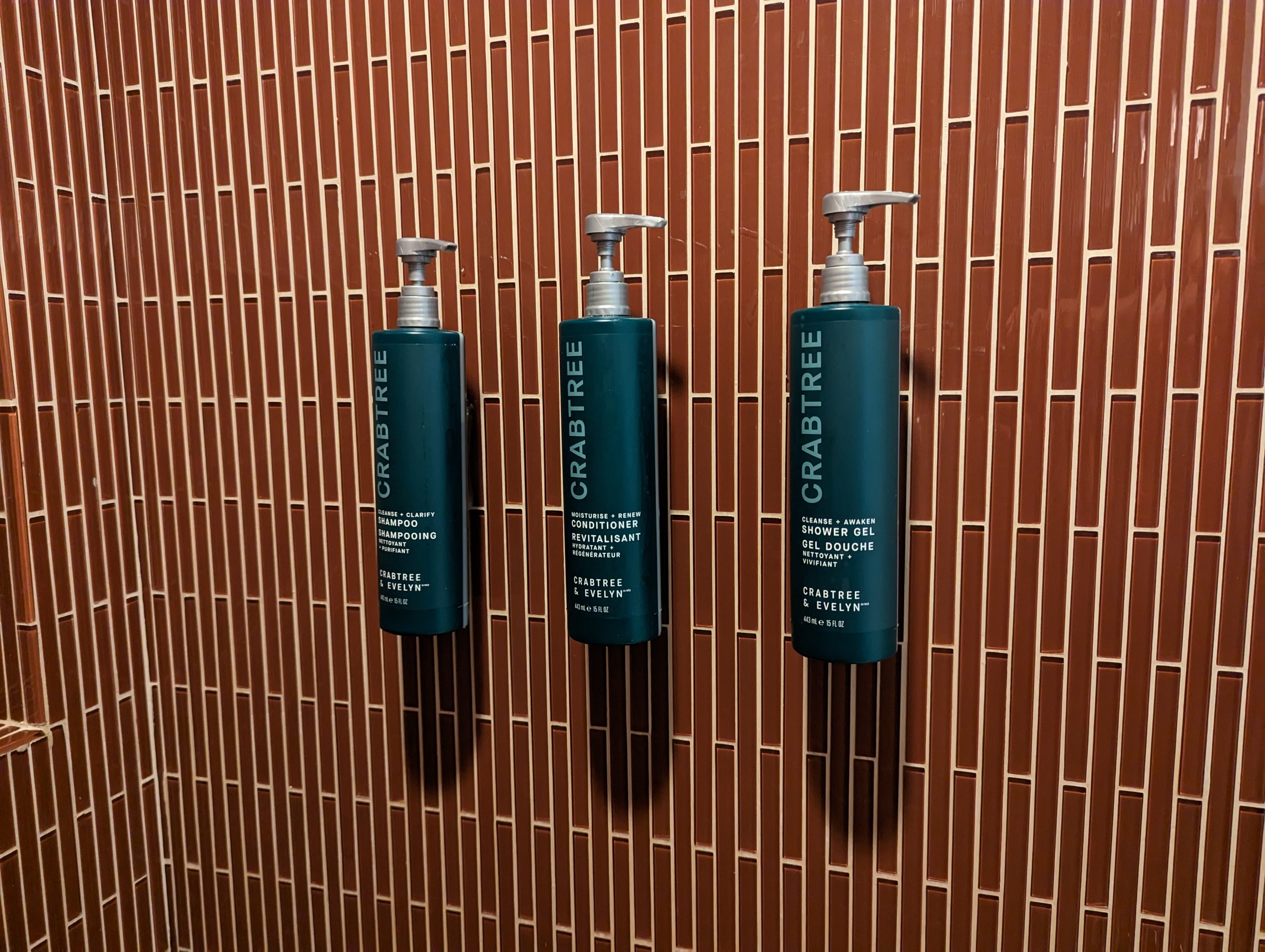 Hilton Grand Vacations Elara Las Vegas bathroom shower amenities