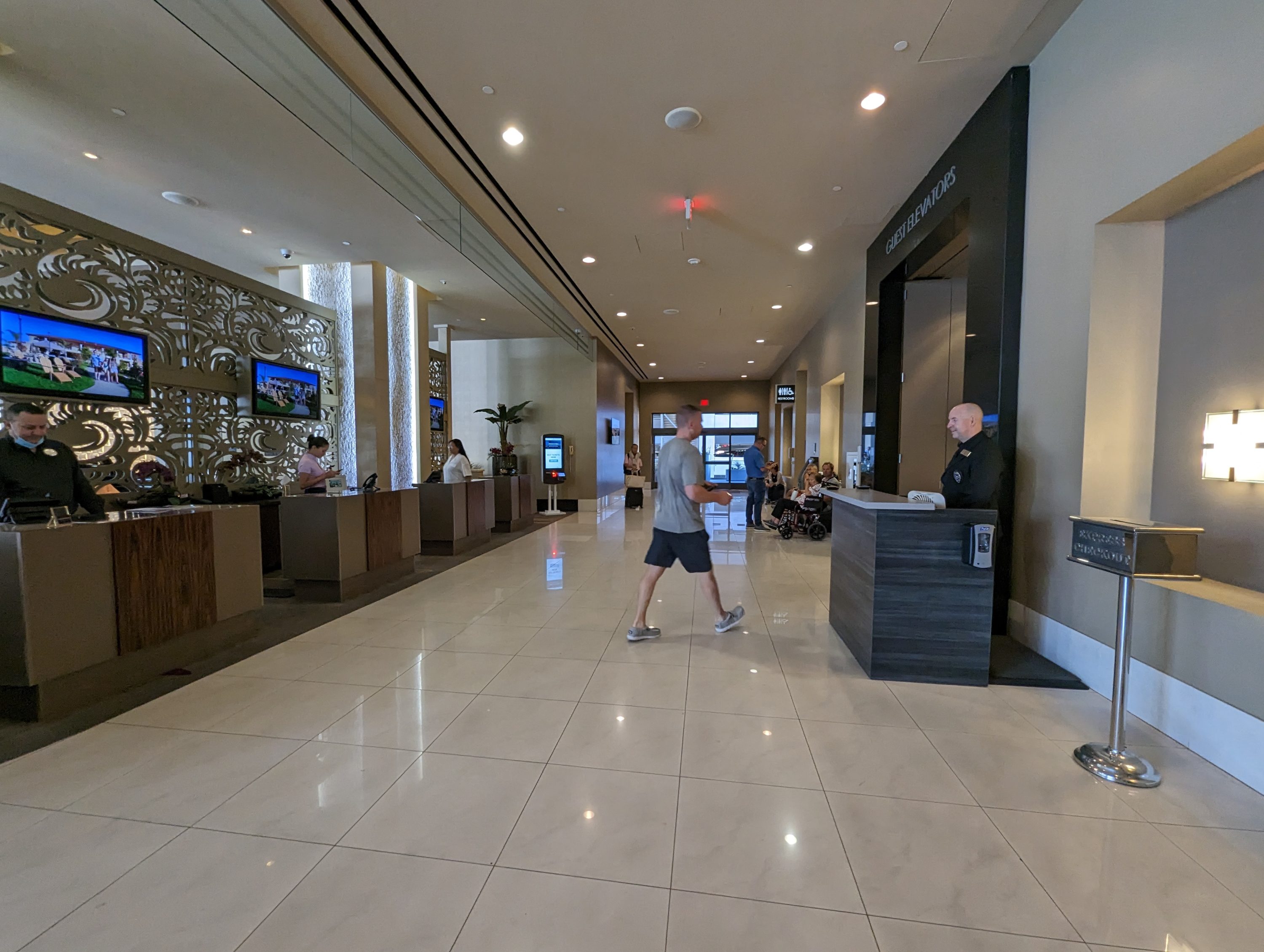 Hilton Grand Vacations Elara Las Vegas concierge desk and elevator security