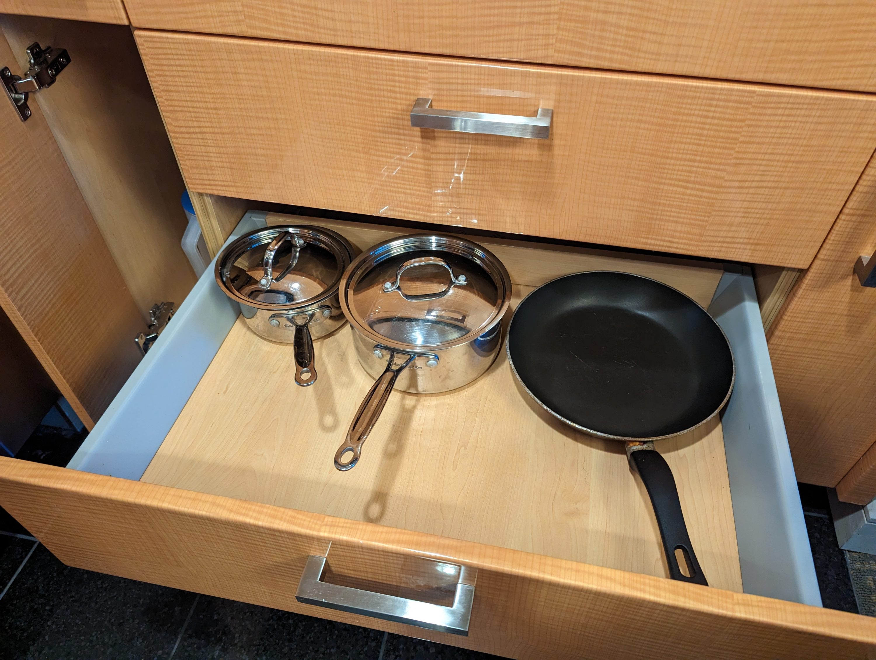Hilton Grand Vacations Elara Las Vegas kitchen pots and pans drawer