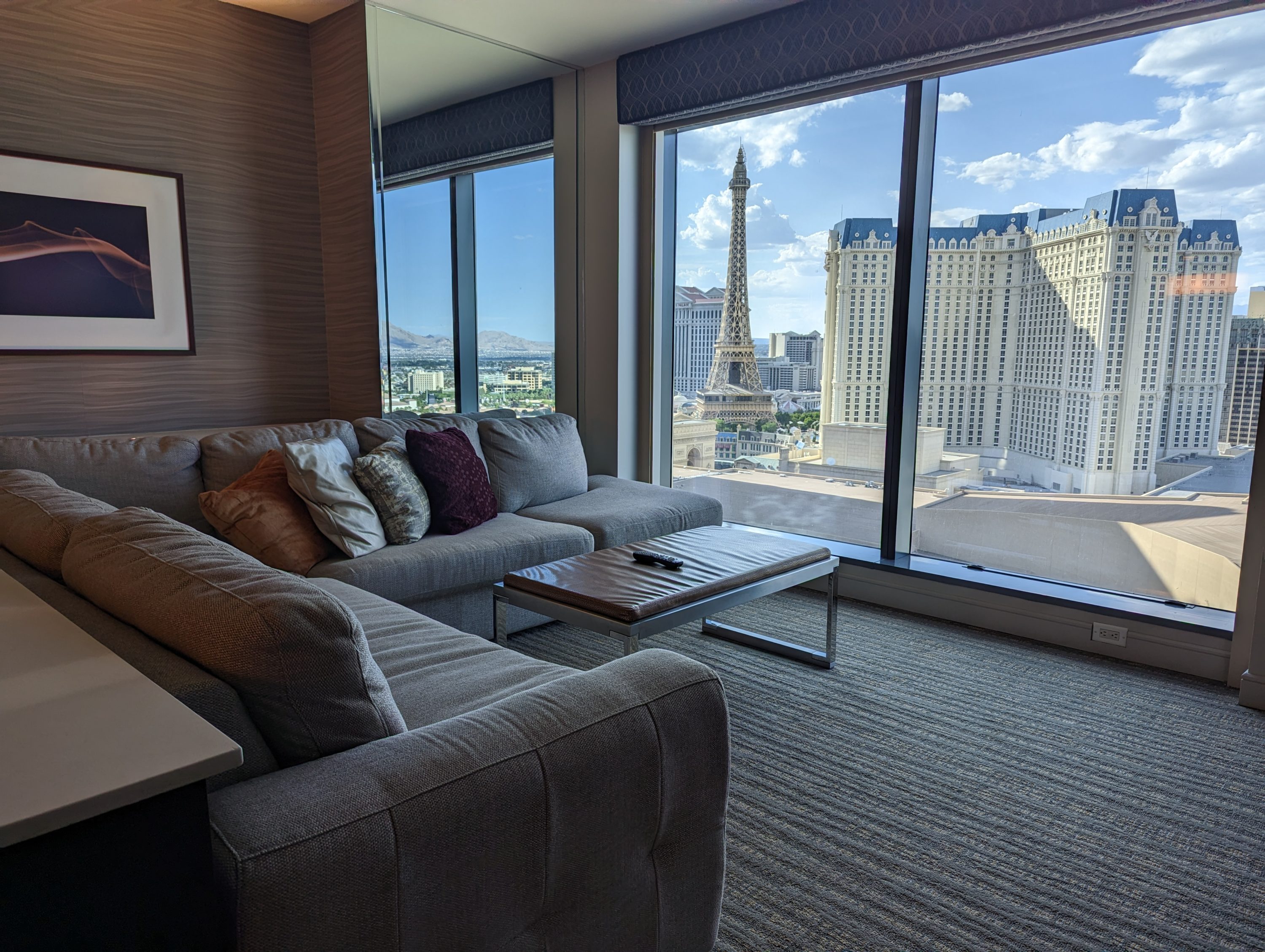 Hilton Grand Vacations Elara Las Vegas living room couch
