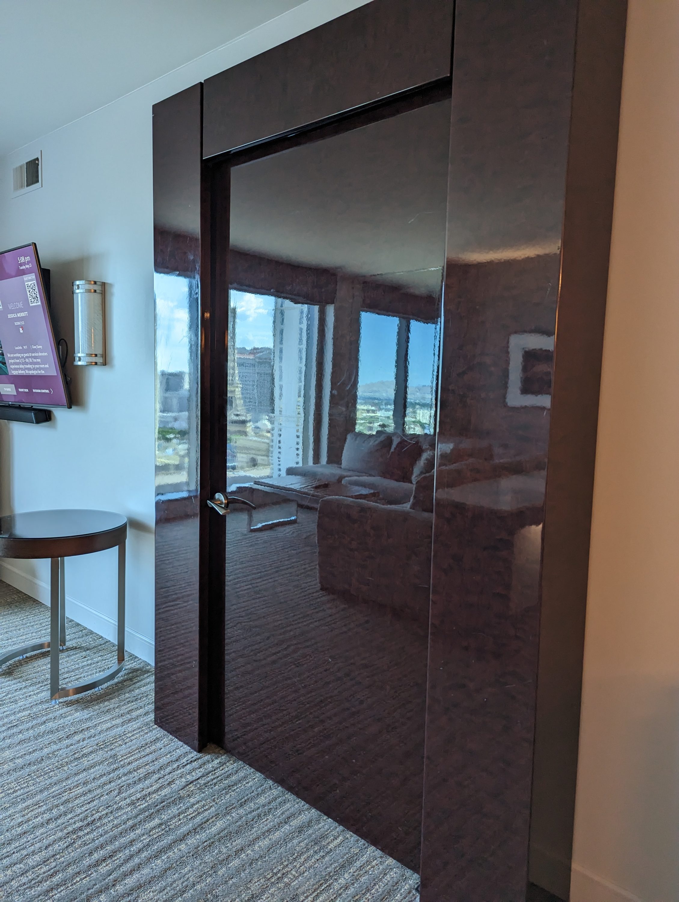 Hilton Grand Vacations Elara Las Vegas living room door to bedroom