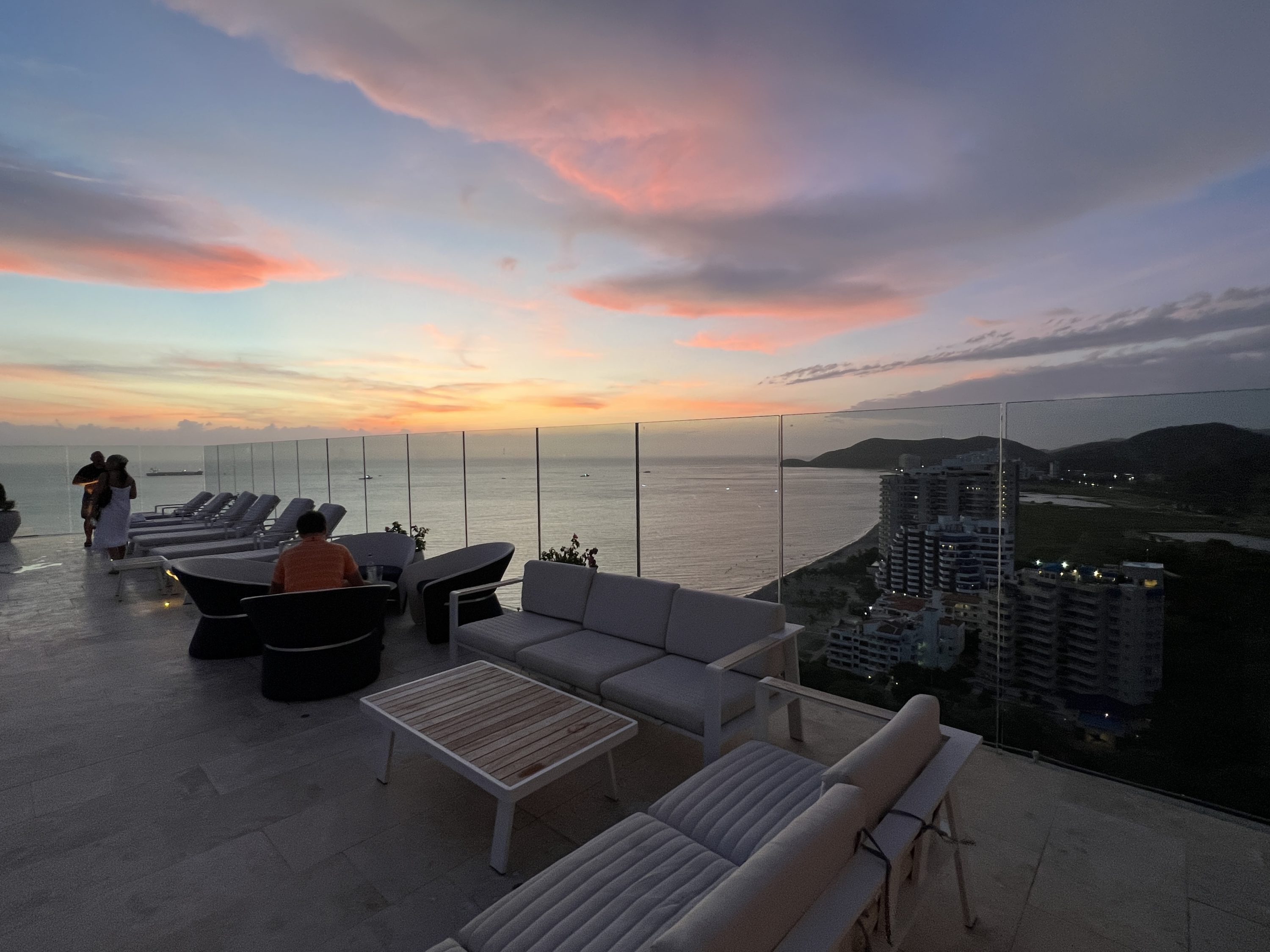 Hilton Santa Marta Rooftop Adults only Pool Sunset time Hilton Santa Marta Rooftop Adults only Pool Sunset time