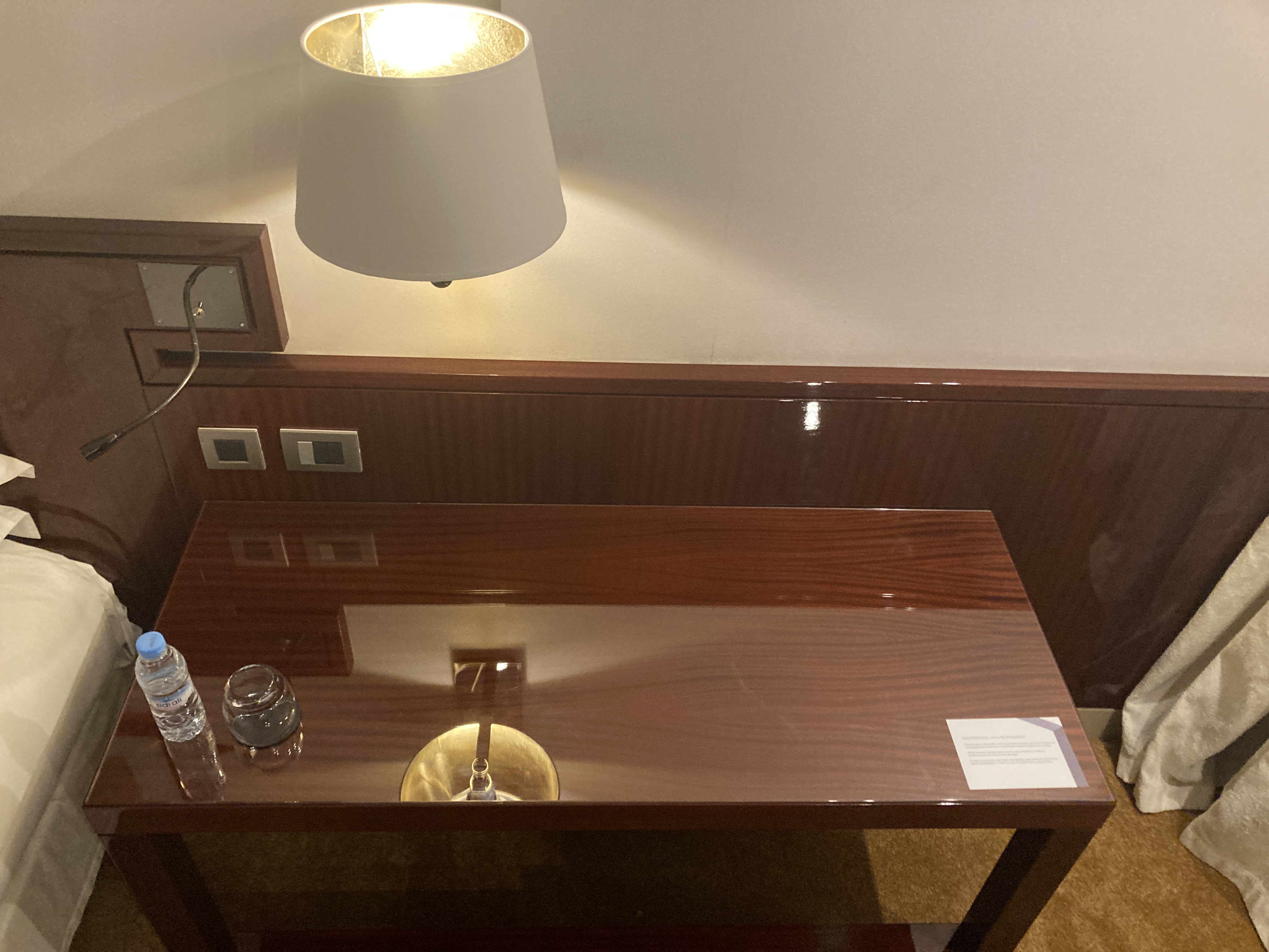 Hyatt Regency Casablanca junior suite bedroom night stand Hyatt Regency Casablanca junior suite bedroom night stand