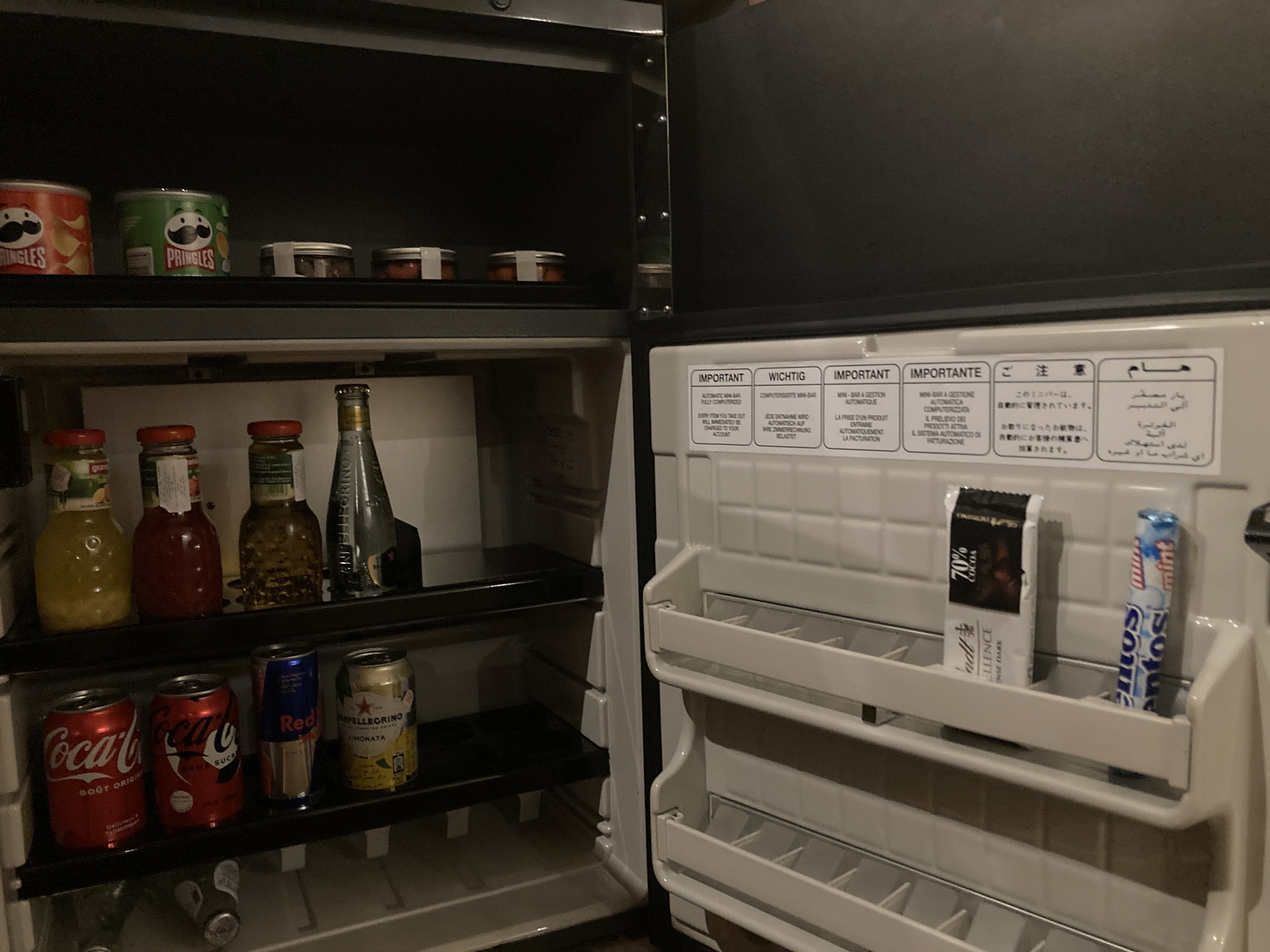 Hyatt Regency Casablanca junior suite minibar fridge Hyatt Regency Casablanca junior suite minibar fridge