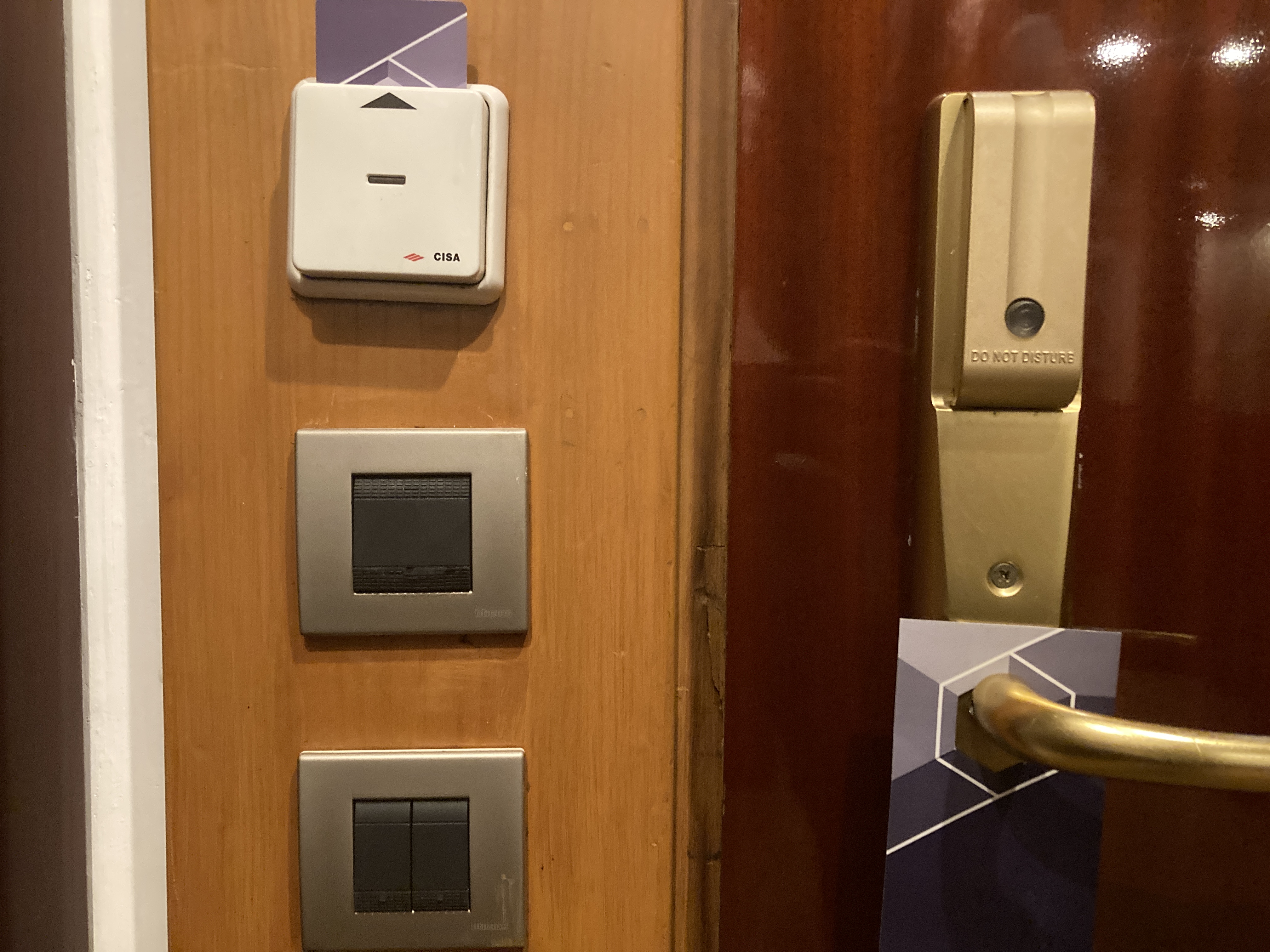 Hyatt Regency Casablanca junior suite switches by door Hyatt Regency Casablanca junior suite switches by door
