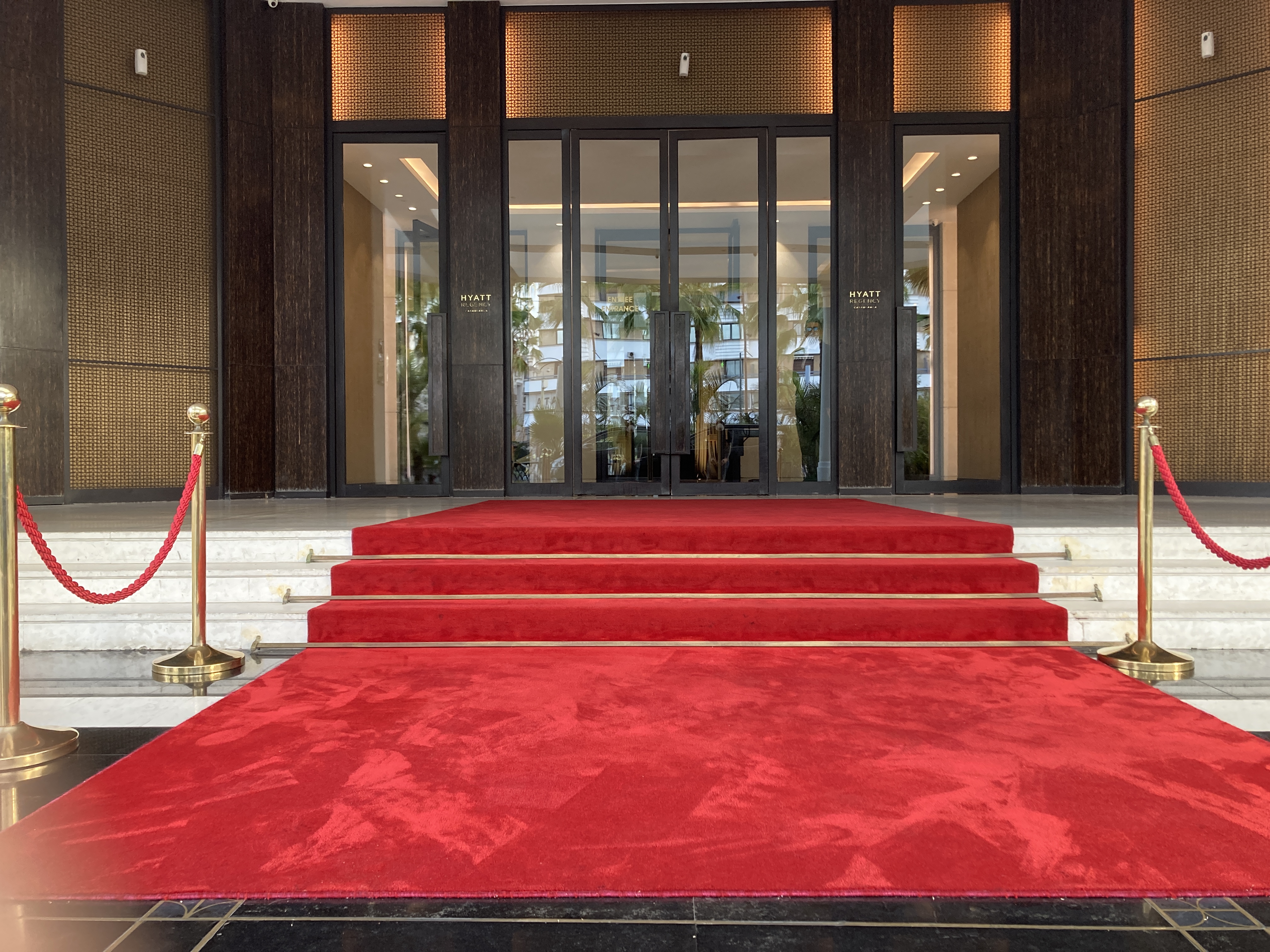 Hyatt Regency Casablanca red carpet front entrance Hyatt Regency Casablanca red carpet front entrance