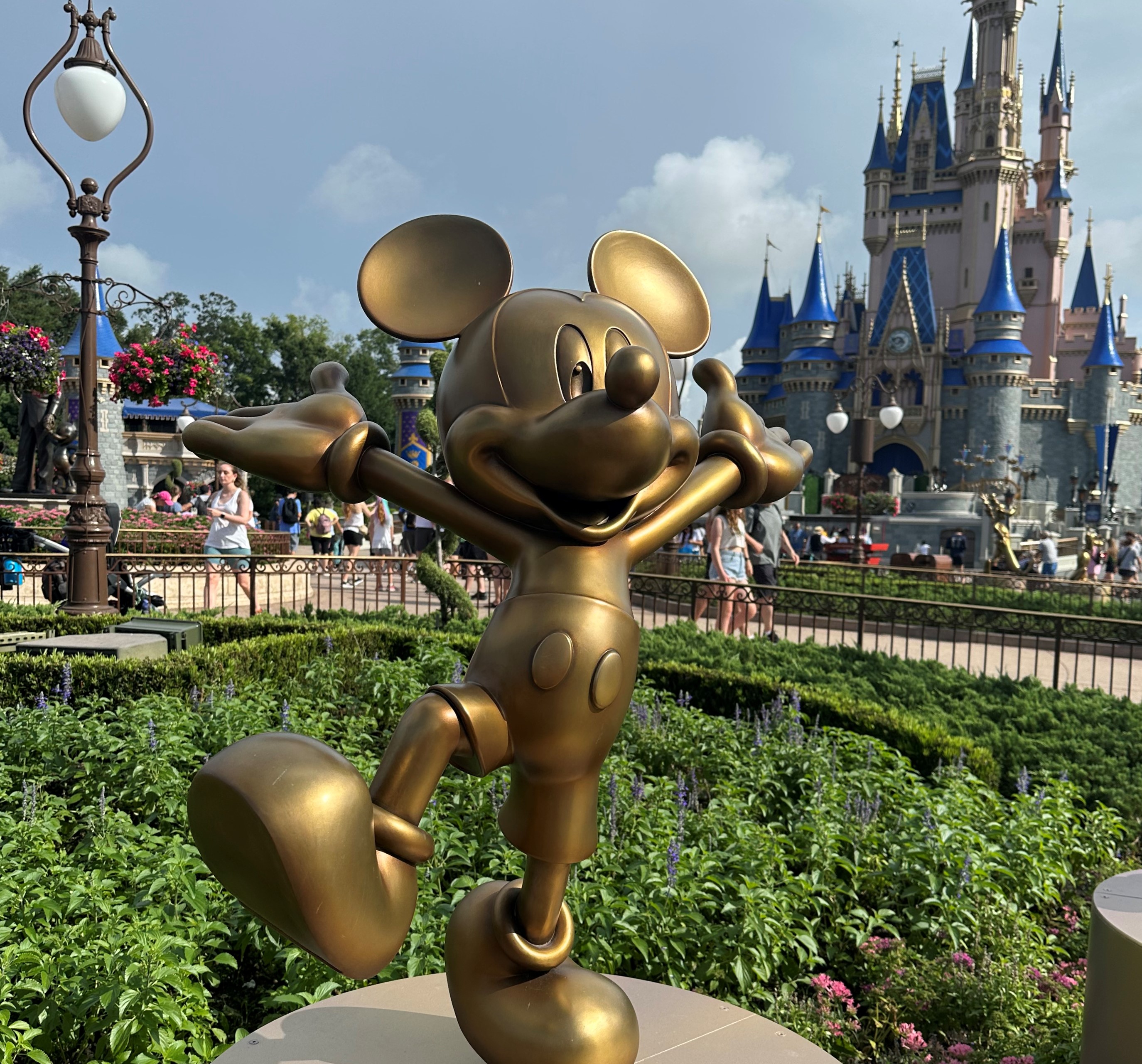 Mickey Mouse golden 50th anniversary statue Magic Kingdom Orlando Mickey Mouse golden 50th anniversary statue Magic Kingdom Orlando