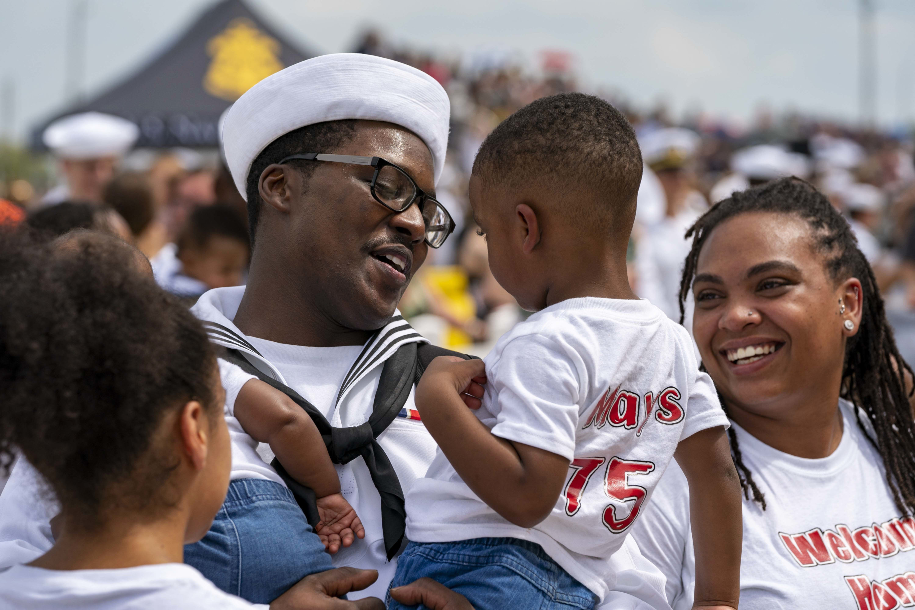Family at the Beach Navy Military Member with Family