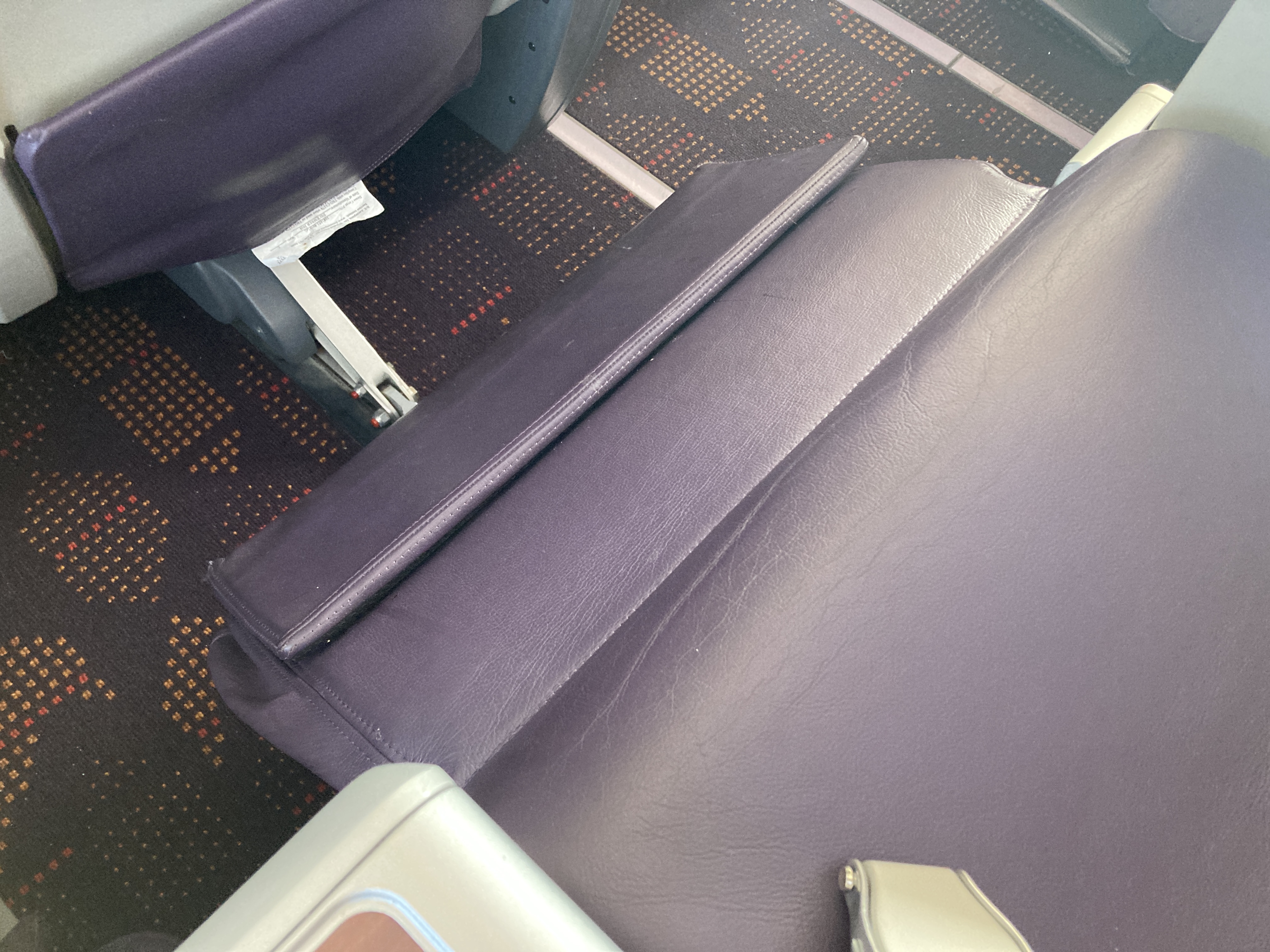 Royal Air Maroc Boeing 737 MAX 8 business class LHR CMN foot rest Royal Air Maroc Boeing 737 MAX 8 business class LHR CMN foot rest