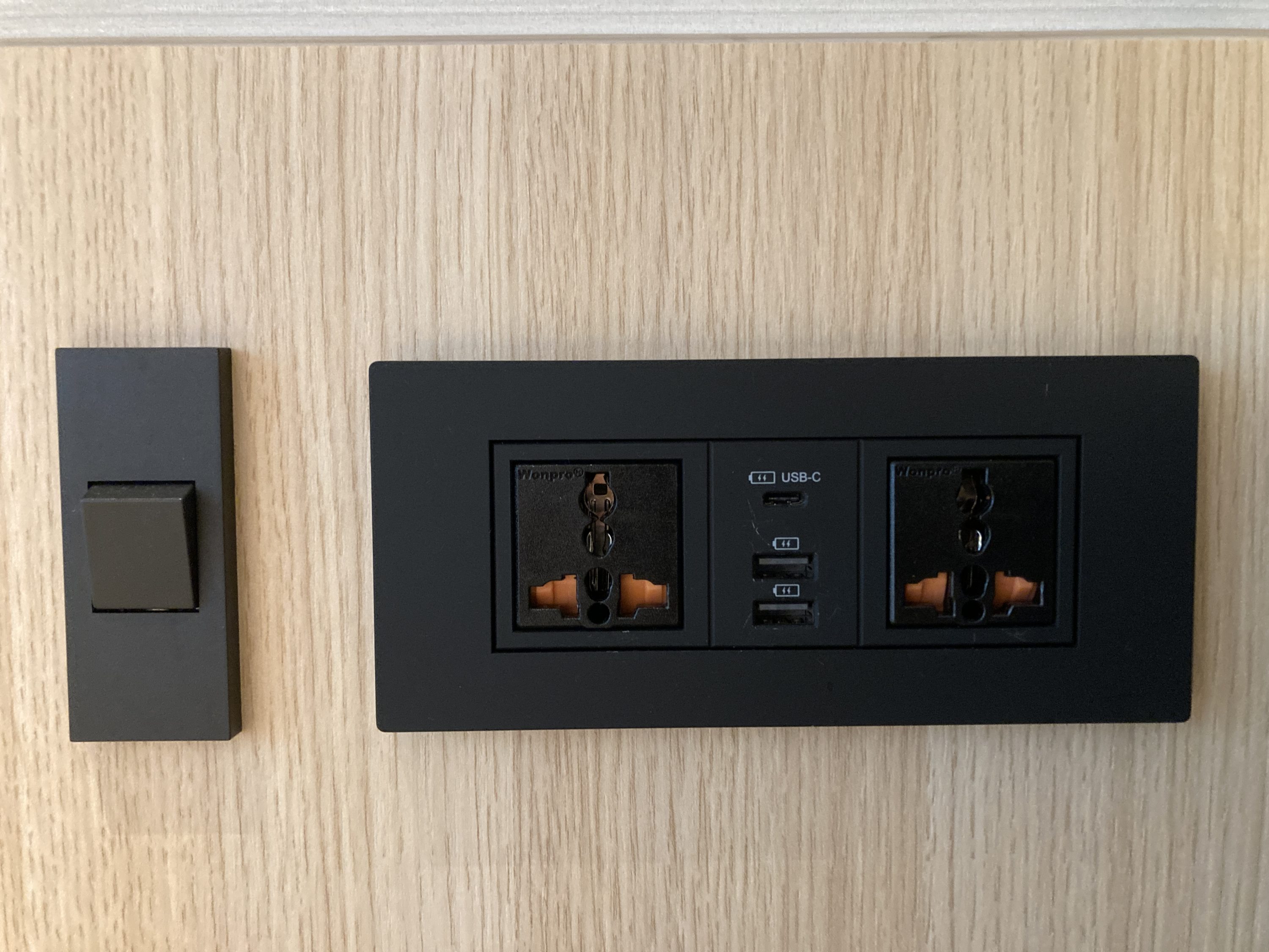 Hyatt Place Kyoto bedroom 1 king switches plugs panel Hyatt Place Kyoto bedroom 1 king switches plugs panel