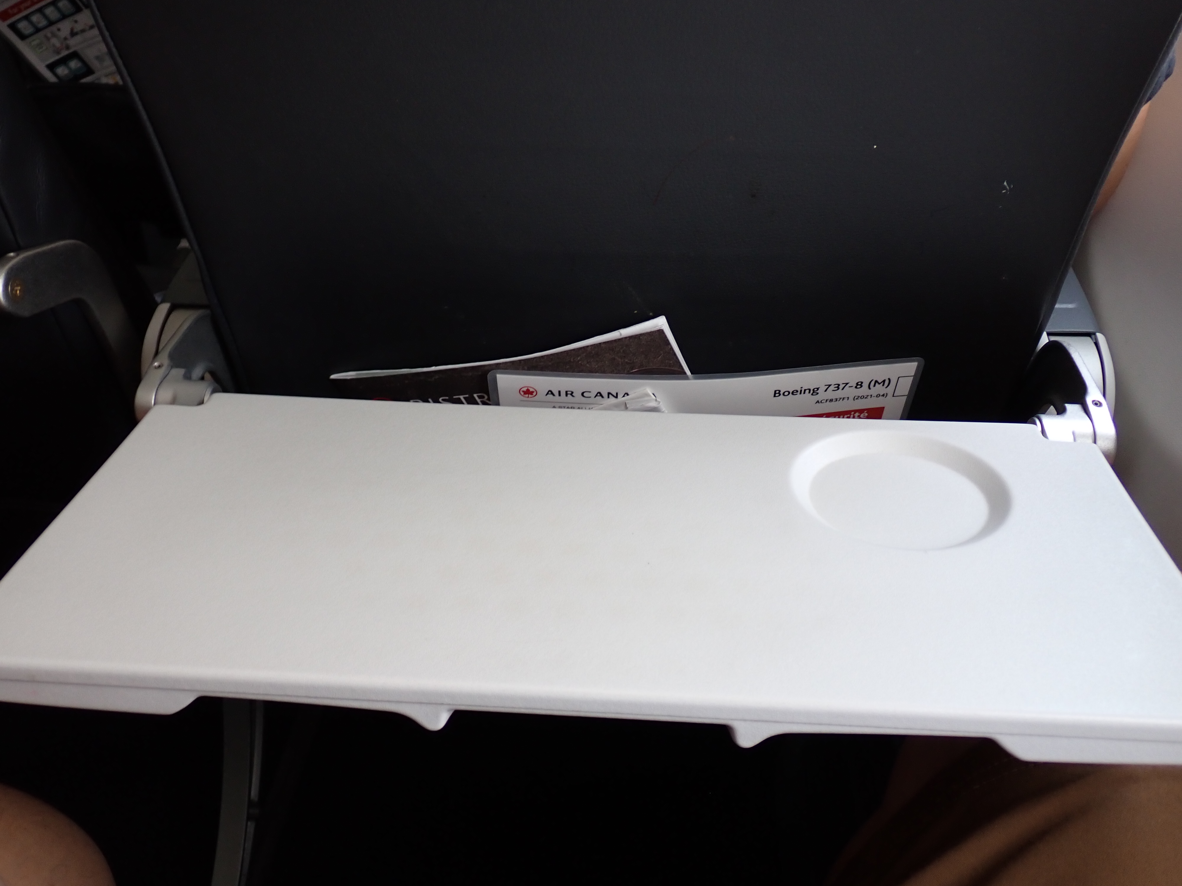 AC707 Seat 24F tray down AC707 Seat 24F tray down