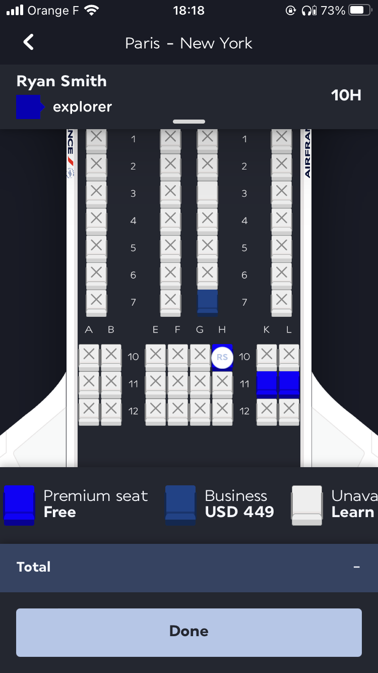 Air France Boeing 777 200 premium economy CDG JFK upgrade offers 