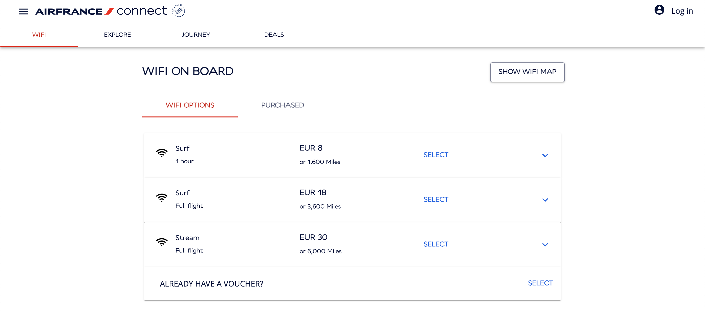 Air France inflight Wi-Fi options