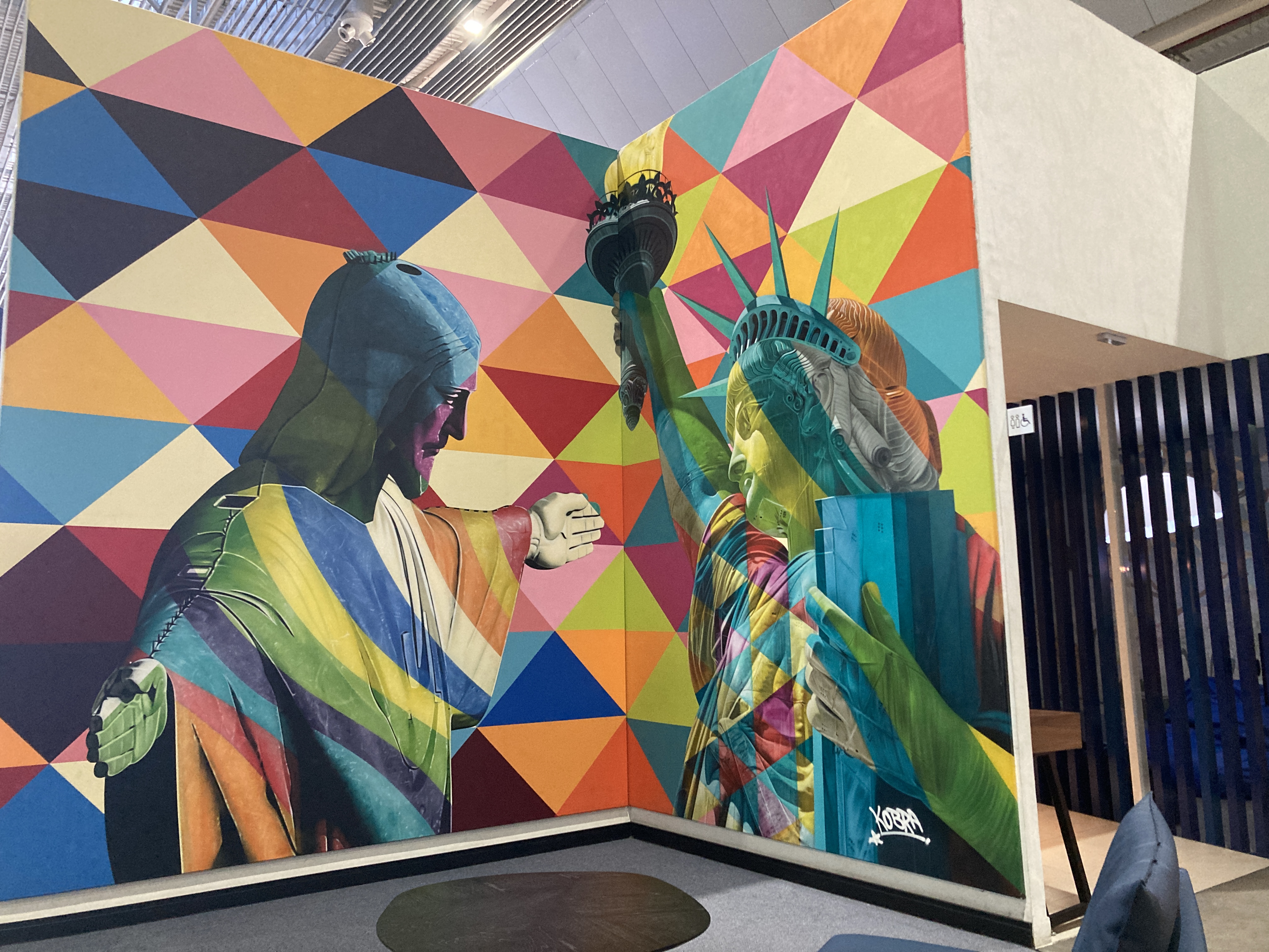 American Express Centurion Lounge Sao Paulo GRU art on wall