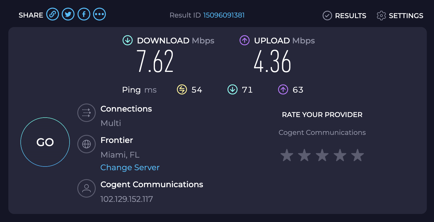 American Express lounge Bogota BOG speed test with vpn