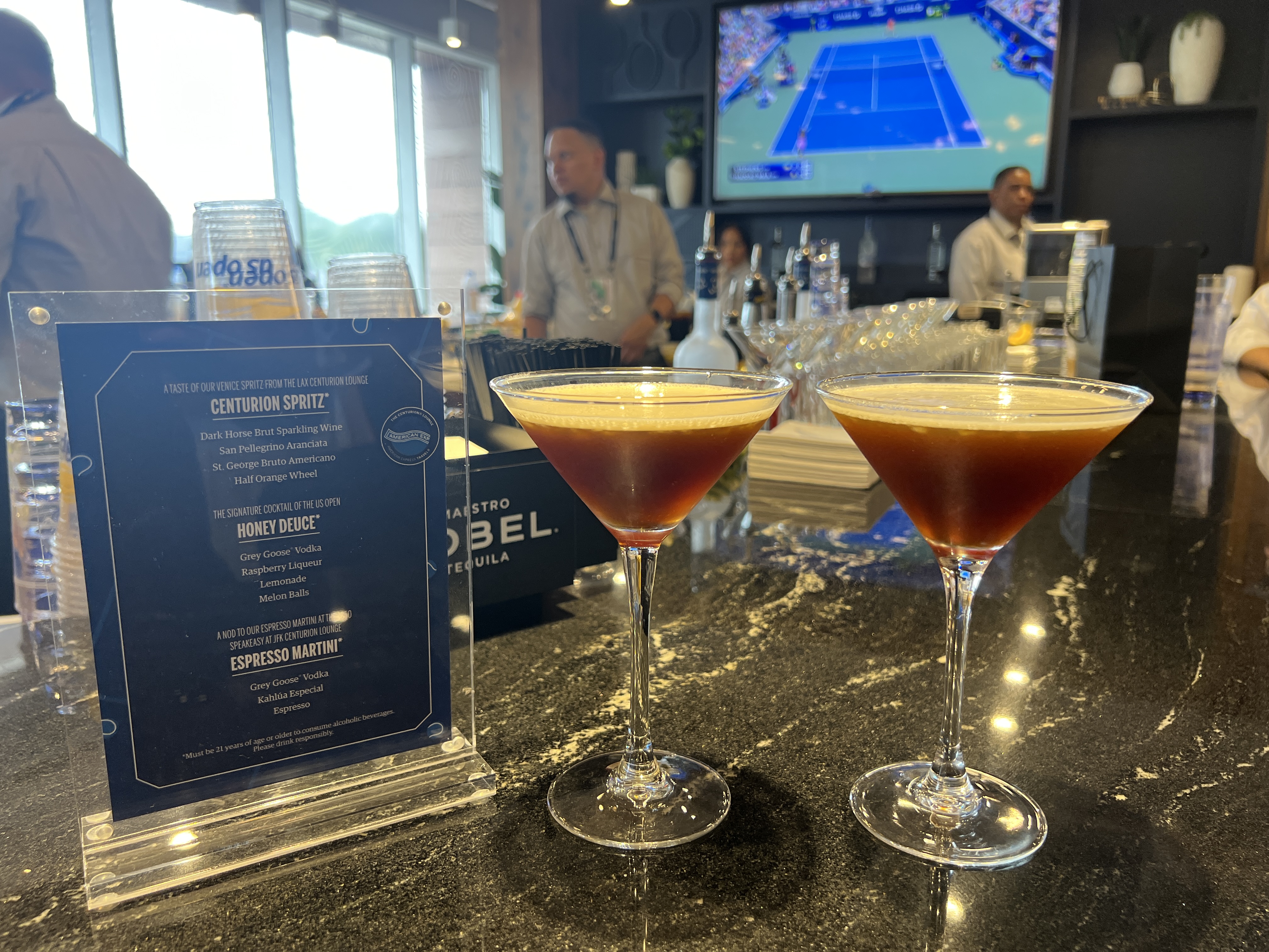 Amex US Open Centurion Lounge Espresso Martinis Amex US Open Centurion Lounge Espresso Martinis