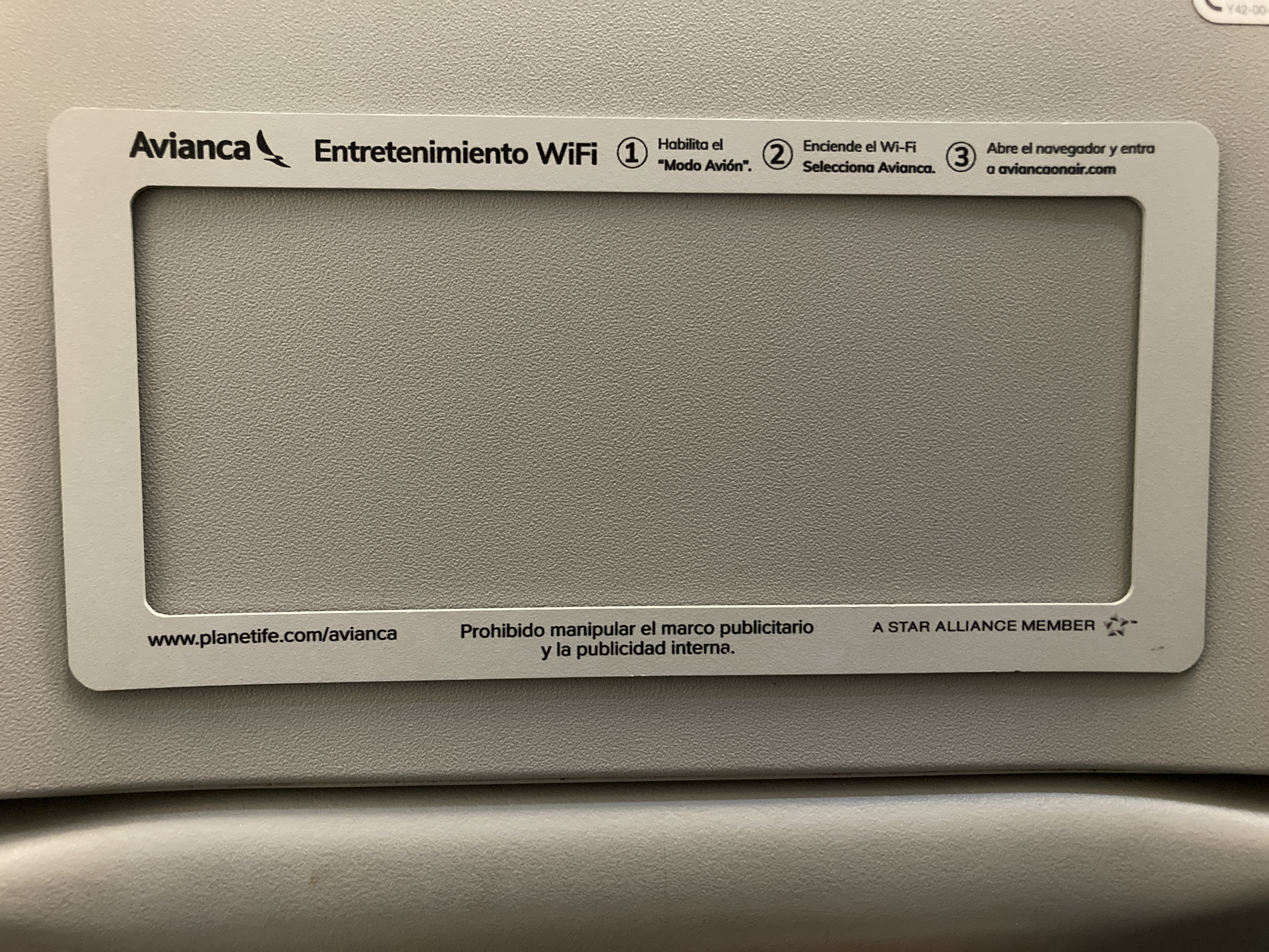 Avianca economy A320 LAX SAL seatback entertainment instructions