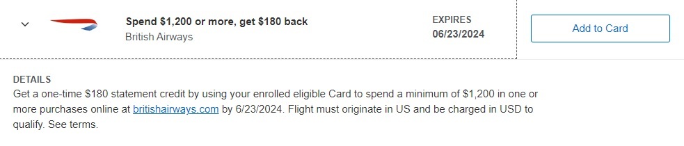 BA Amex Offer