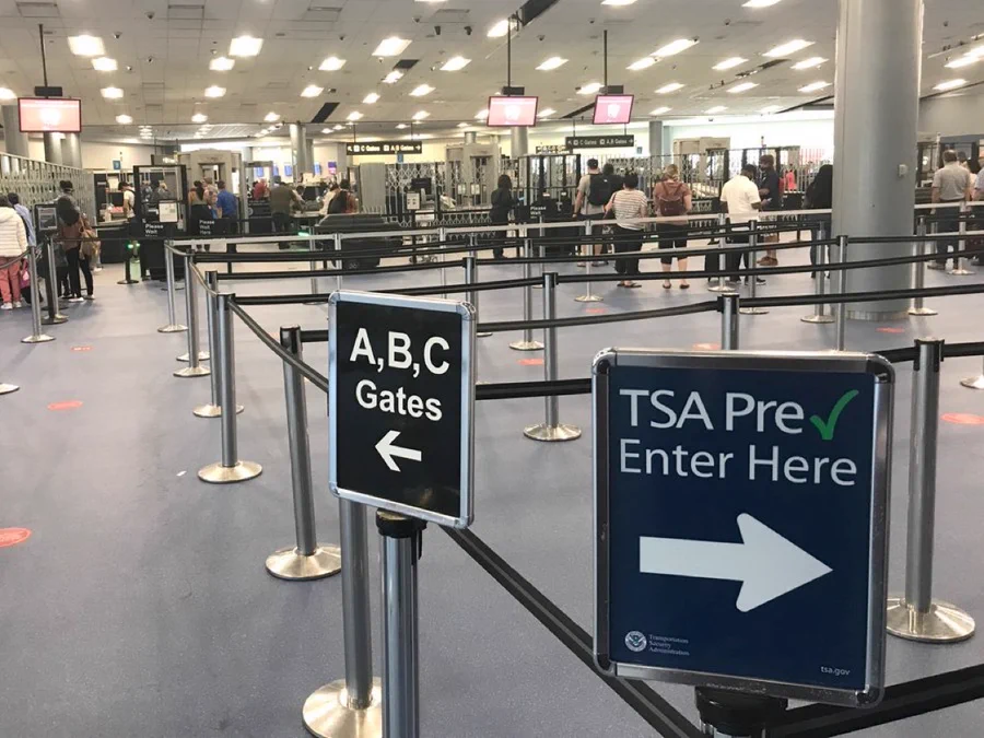 Harry Reid International Airport TSA PreCheck sign Harry Reid International Airport TSA PreCheck sign