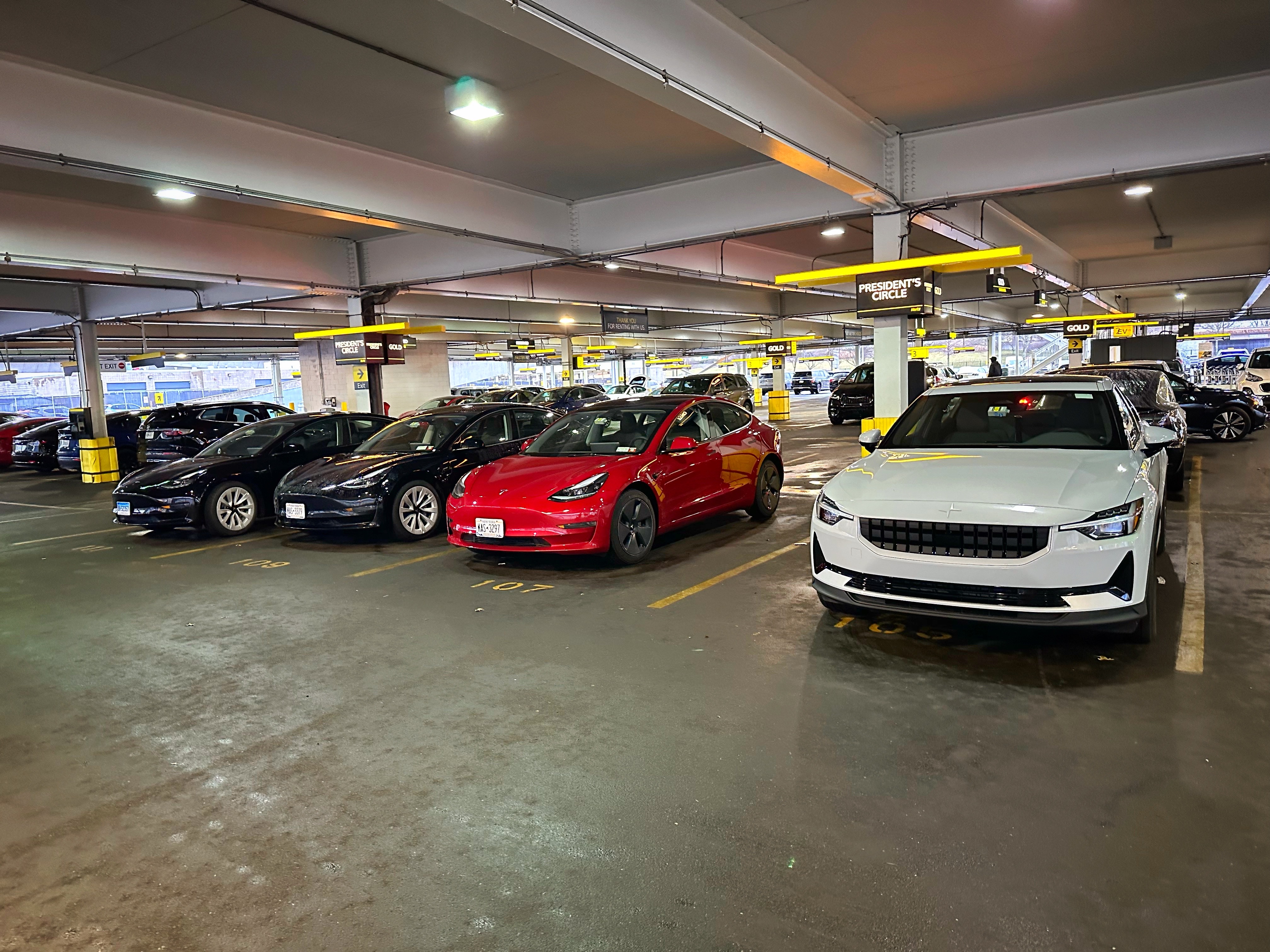 Hertz Presidents Circle Tesla Polestar EV at JFK