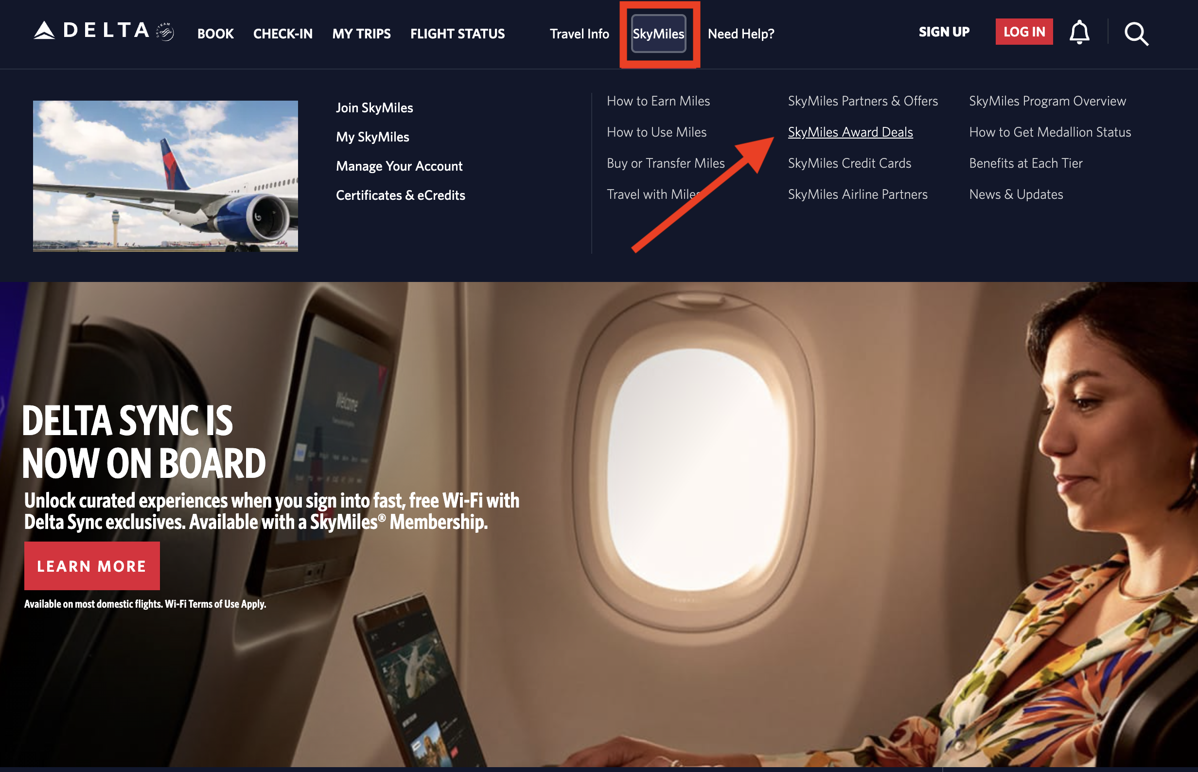 How to find SkyMiles Award Deals