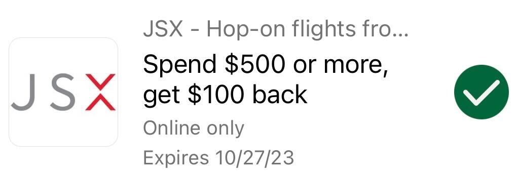 JSX Amex Offer