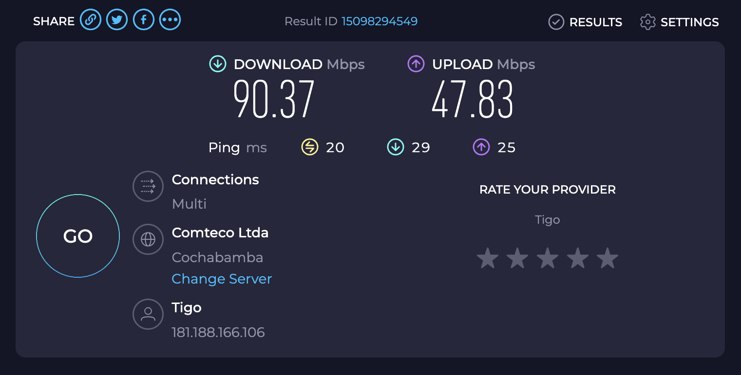 Los Tajibos Santa Cruz speed test Los Tajibos Santa Cruz speed test