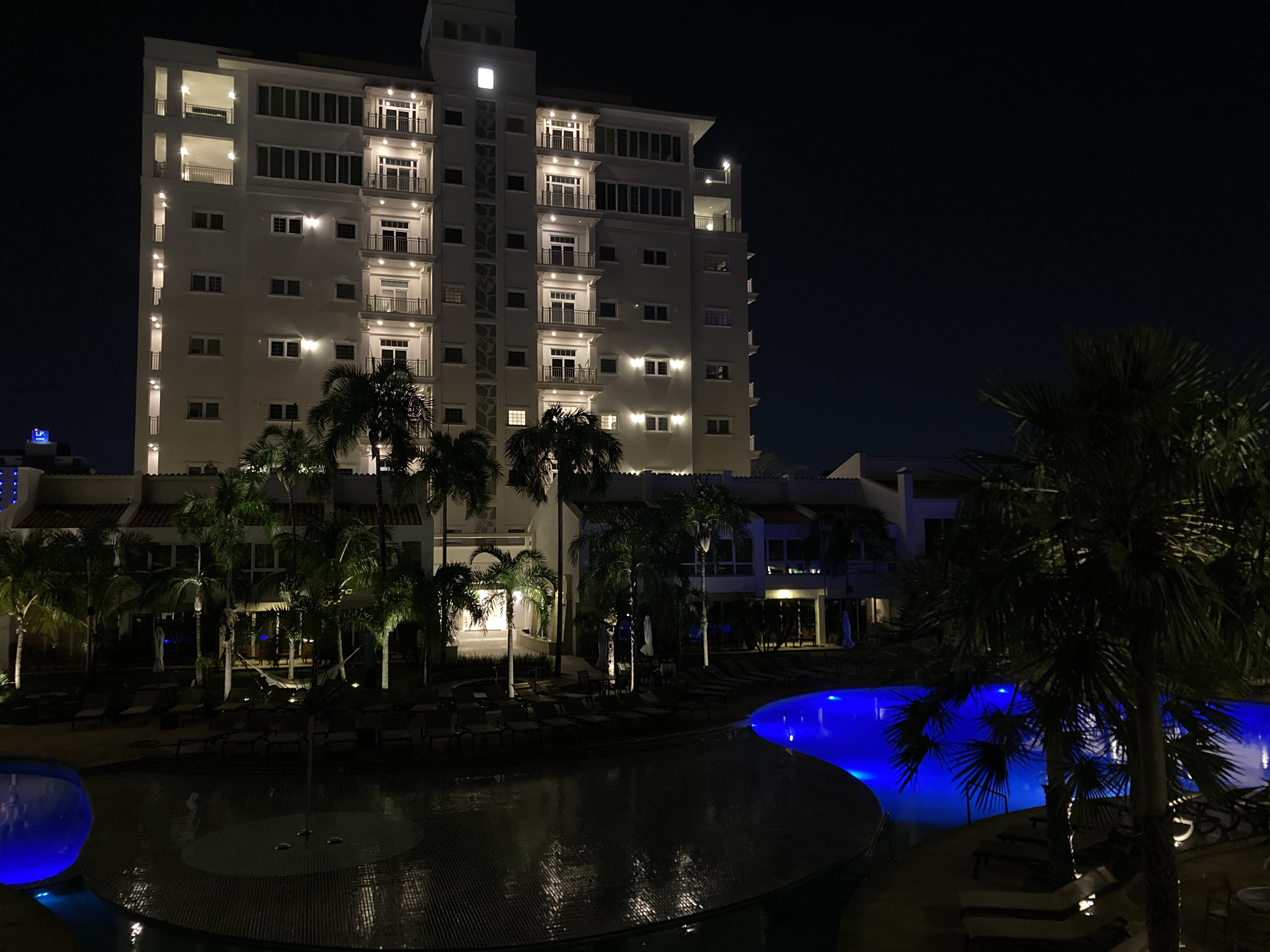 Los Tajibos Tribute Portfolio Santa Cruz Bolivia tower pool at night Los Tajibos Tribute Portfolio Santa Cruz Bolivia tower pool at night