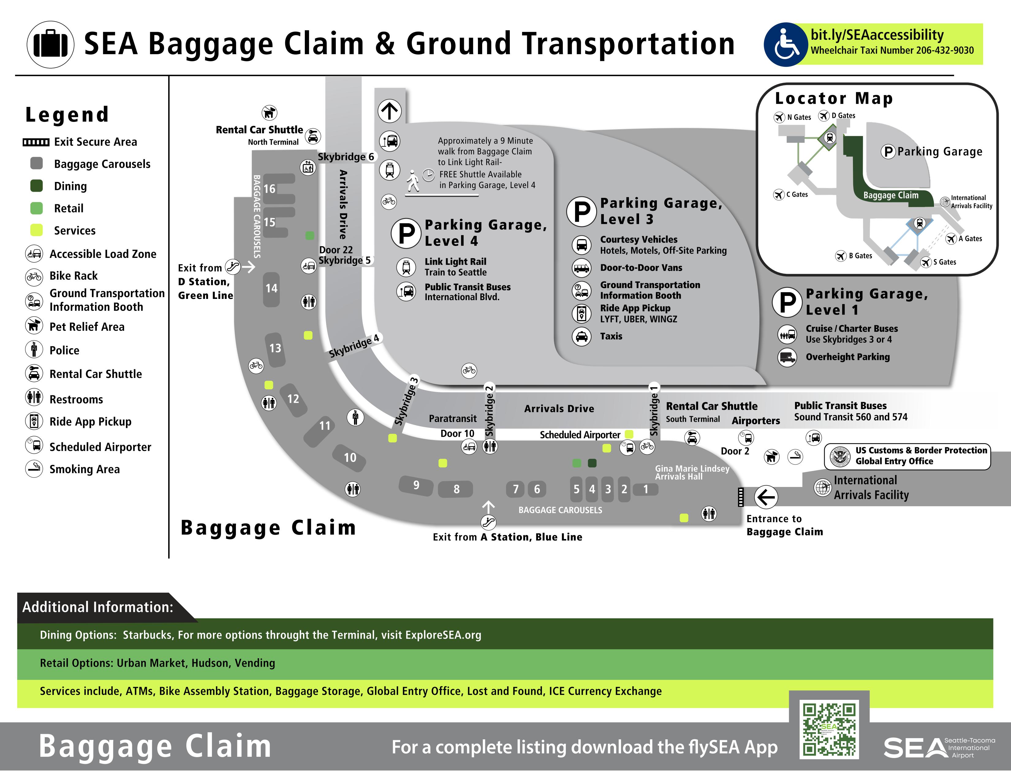 Seattle-Tacoma International Airport Central Terminal Baggage Level SEA Central Terminal Baggage