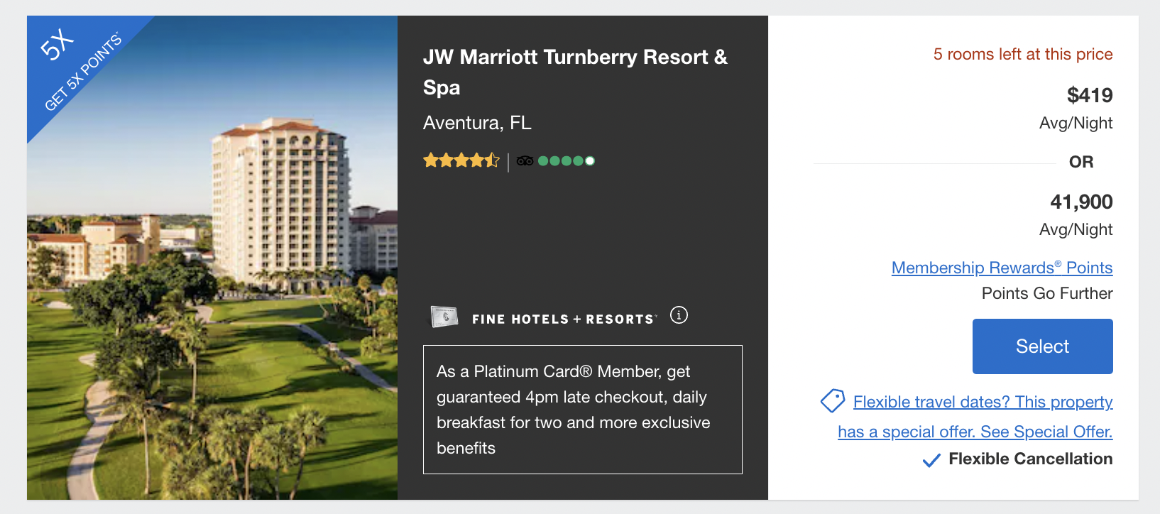 Amex FHR rate Marriott Turnberry Resort & Spa Amex FHR rate Marriott Turnberry Resort & Spa