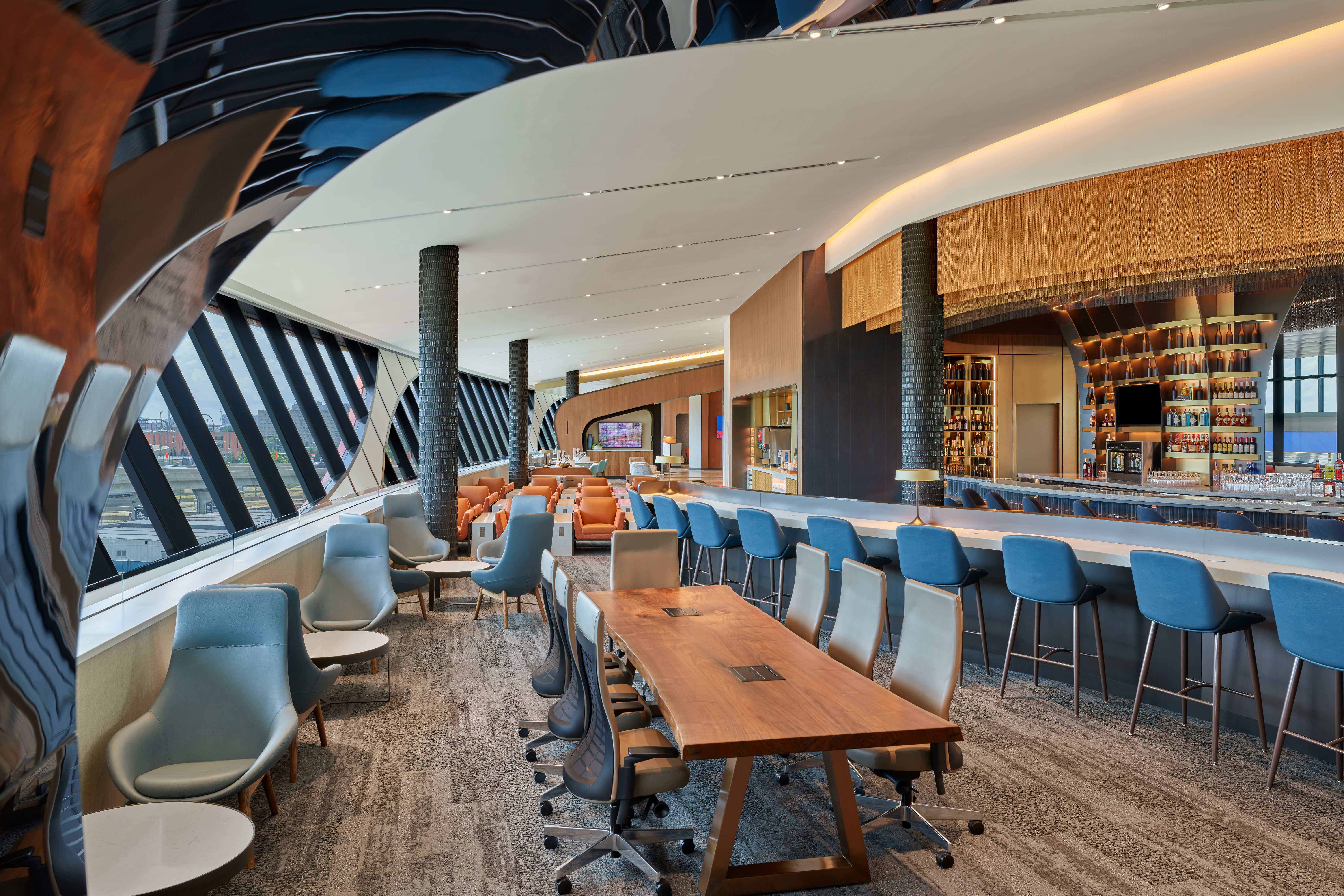 Sky Club Boston conference table bar Sky Club Boston conference table bar