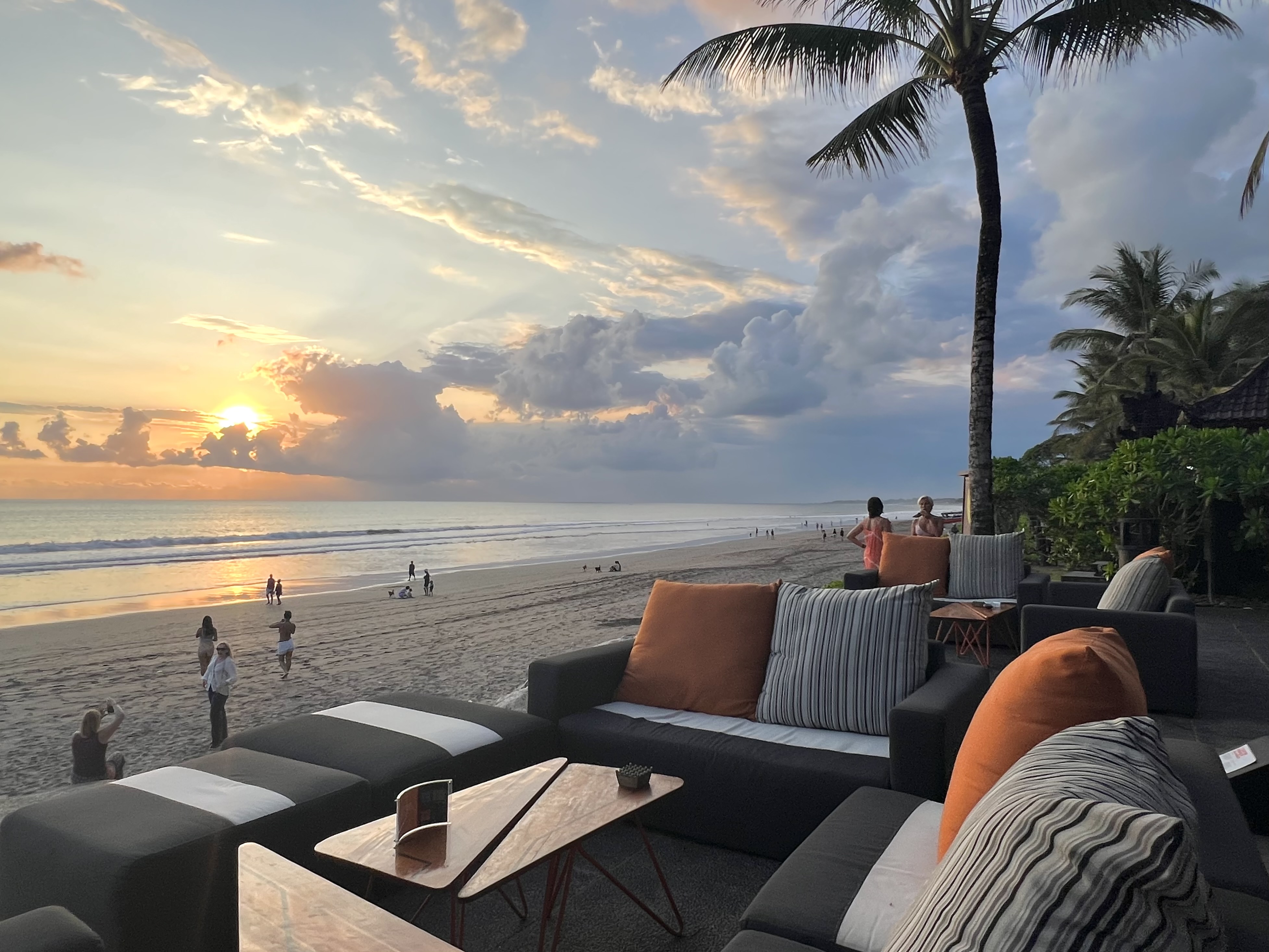 W Seminyak Bali beach bar sunset